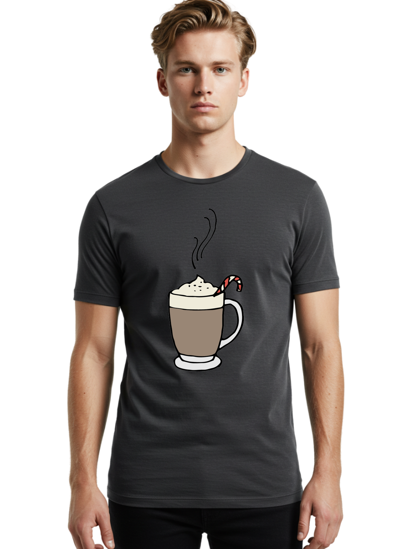 Hot-Chocolate-1 Men'S Graphic Tee, 100% Cotton, Comfortable Casual Summer Wear, Machine Washable, Hot Chocolate, Whipped Cream, Candy Cane, Holiday Drink, Sweet Treat, Festive Beverage, Marshmallow Topping, Chocolatey Goodness, -  Aaa939 8