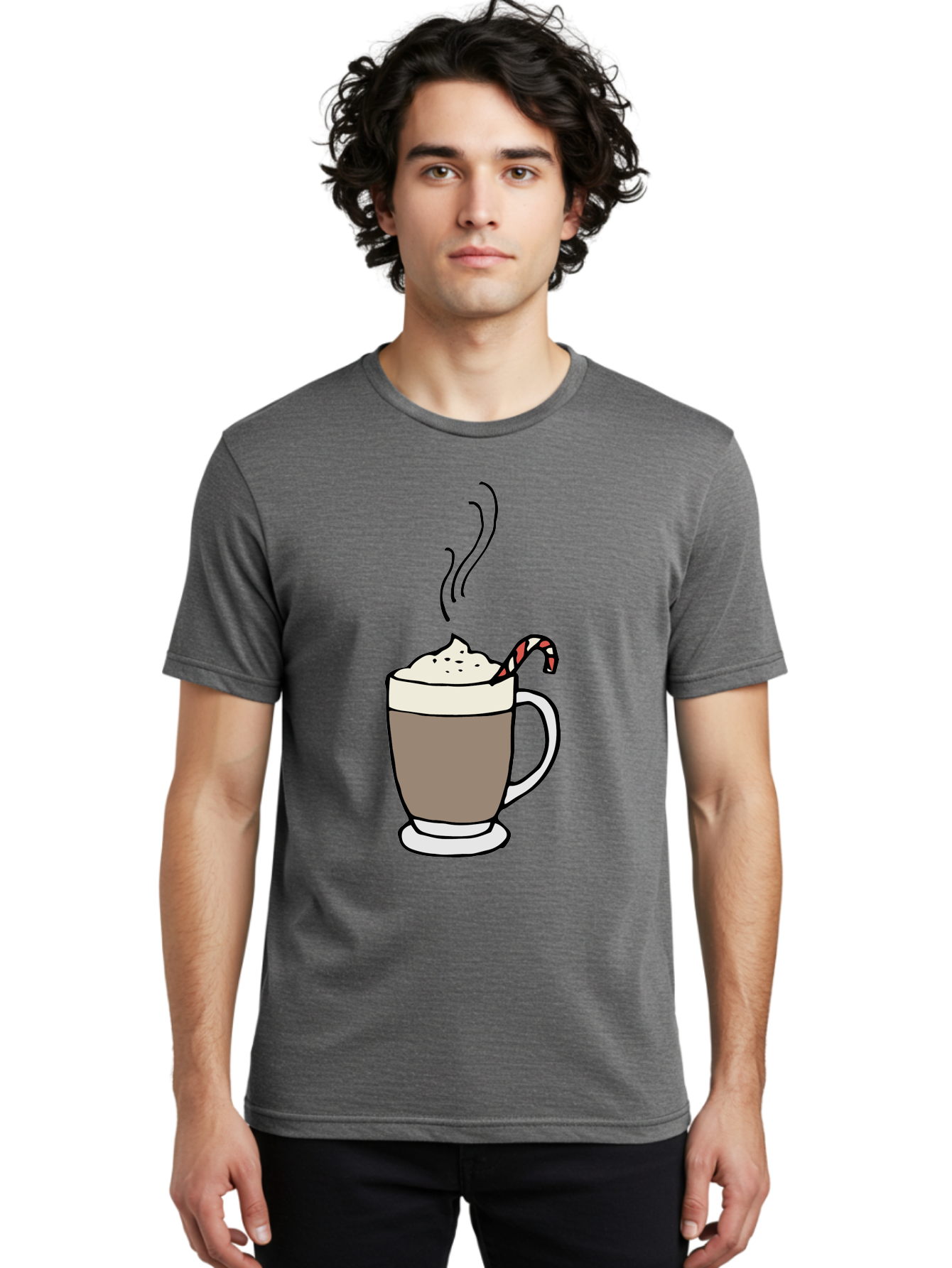 Hot-Chocolate-1 Men'S Graphic Tee, 100% Cotton, Comfortable Casual Summer Wear, Machine Washable, Hot Chocolate, Whipped Cream, Candy Cane, Holiday Drink, Sweet Treat, Festive Beverage, Marshmallow Topping, Chocolatey Goodness, -  Aaa939 10