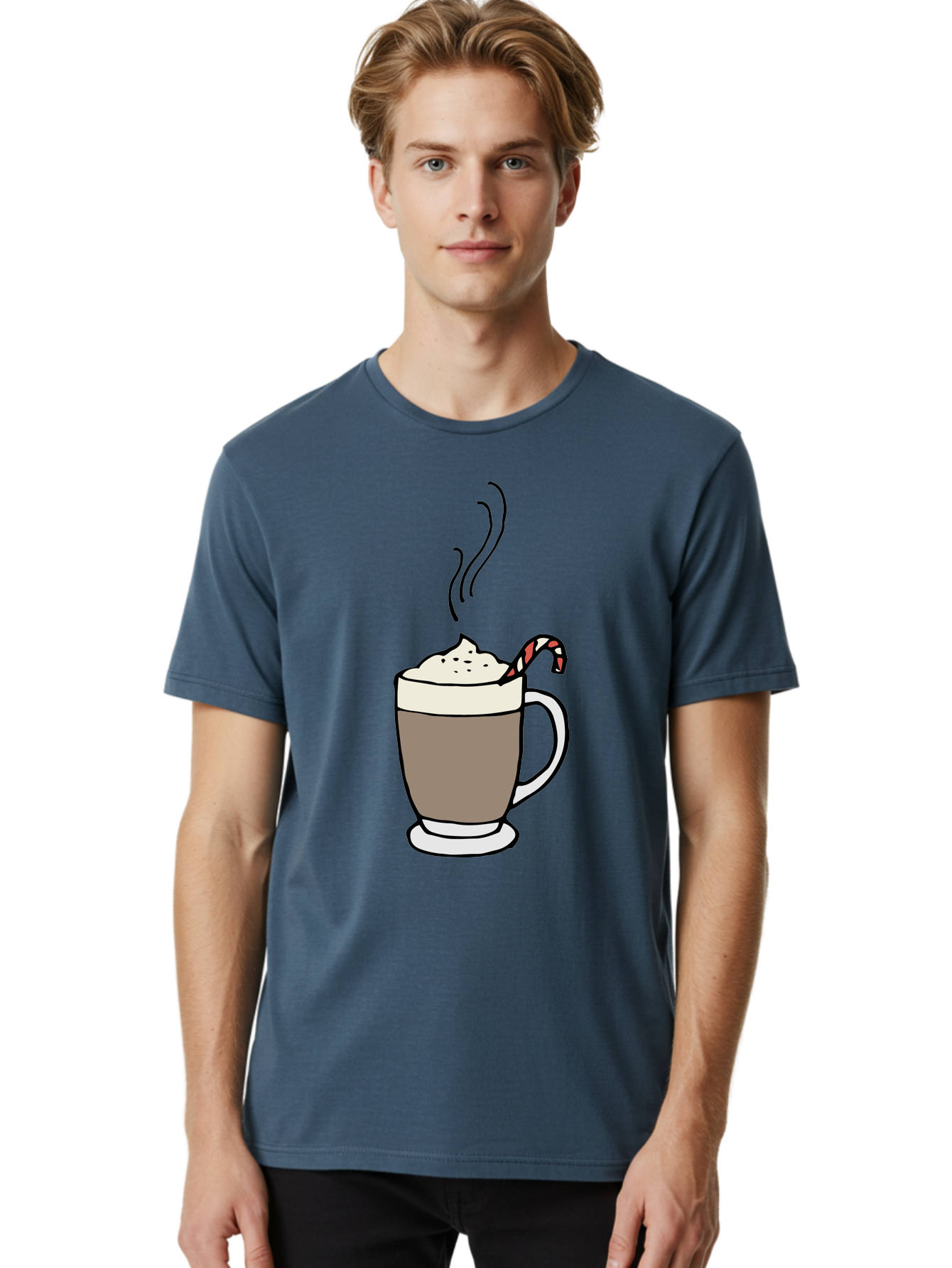 Hot-Chocolate-1 Men'S Graphic Tee, 100% Cotton, Comfortable Casual Summer Wear, Machine Washable, Hot Chocolate, Whipped Cream, Candy Cane, Holiday Drink, Sweet Treat, Festive Beverage, Marshmallow Topping, Chocolatey Goodness, -  Aaa939 12