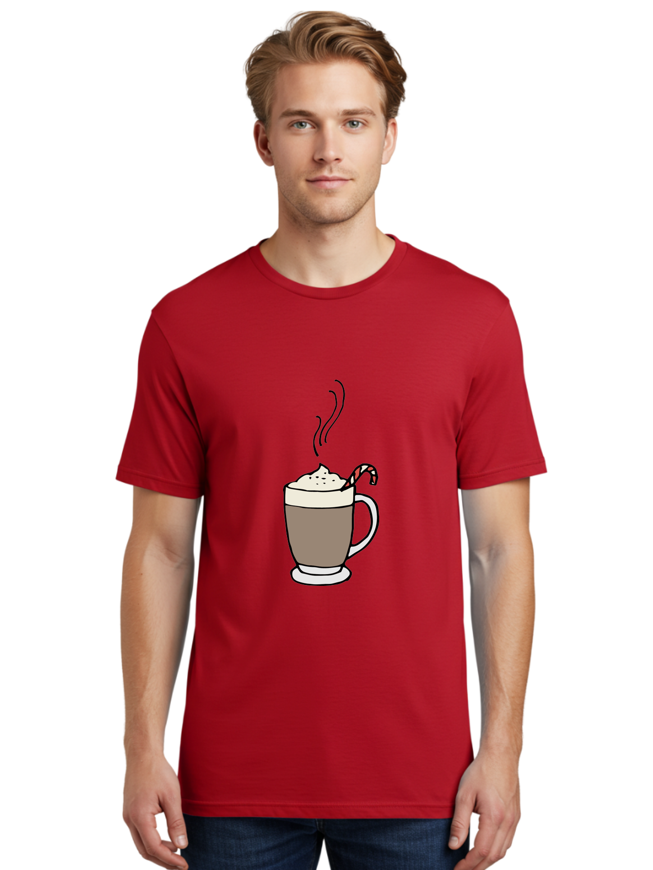 Hot-Chocolate-1 Men'S Graphic Tee, 100% Cotton, Comfortable Casual Summer Wear, Machine Washable, Hot Chocolate, Whipped Cream, Candy Cane, Holiday Drink, Sweet Treat, Festive Beverage, Marshmallow Topping, Chocolatey Goodness, -  Aaa939 24