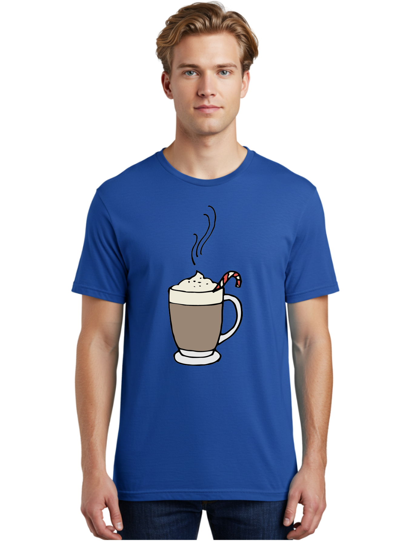 Hot-Chocolate-1 Men'S Graphic Tee, 100% Cotton, Comfortable Casual Summer Wear, Machine Washable, Hot Chocolate, Whipped Cream, Candy Cane, Holiday Drink, Sweet Treat, Festive Beverage, Marshmallow Topping, Chocolatey Goodness, -  Aaa939 26