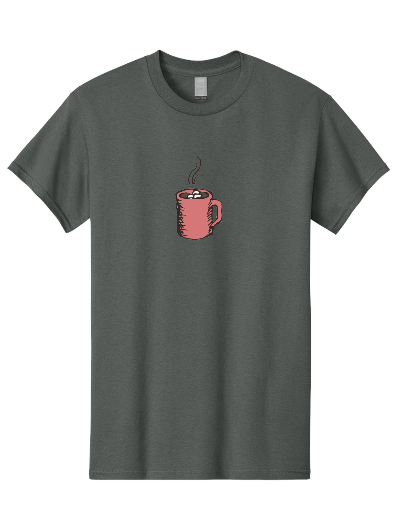 Hot-Chocolate Men'S Graphic Tee, 100% Cotton, Comfortable Casual Summer Wear, Machine Washable, Hot Chocolate, Marshmallows, Steaming Hot, Pink Mug, Cozy Drink, Warm Beverage, Sweet Treat, Comforting Delight -  Aaa943 3