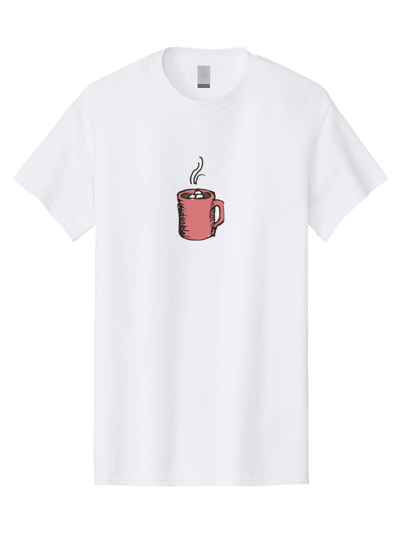 Hot-Chocolate Men'S Graphic Tee, 100% Cotton, Comfortable Casual Summer Wear, Machine Washable, Hot Chocolate, Marshmallows, Steaming Hot, Pink Mug, Cozy Drink, Warm Beverage, Sweet Treat, Comforting Delight -  Aaa943