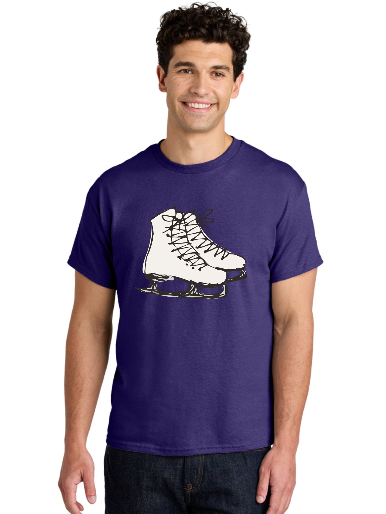 Ice-Skates-1 Men'S Graphic Tee, 100% Cotton, Comfortable Casual Summer Wear, Machine Washable, Ice Skates, Winter Sports, Figure Skating, Ice Skating, Laced Boots, Winter Fun, Cold Weather Activities, Frozen Rink -  Aaa944 22