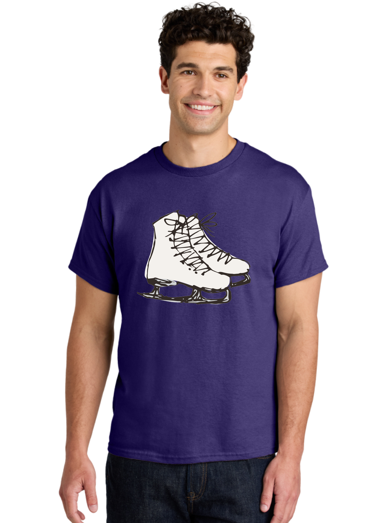 Ice-Skates-1 Men'S Graphic Tee, 100% Cotton, Comfortable Casual Summer Wear, Machine Washable, Ice Skates, Winter Sports, Figure Skating, Ice Skating, Laced Boots, Winter Fun, Cold Weather Activities, Frozen Rink -  Aaa944 6