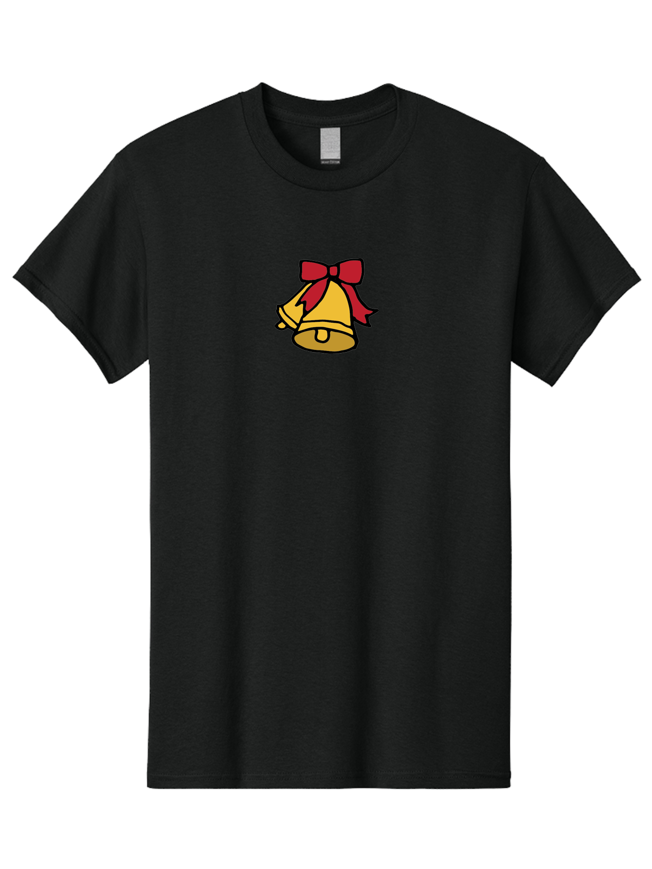 Jingle-Bells-1 Men'S Graphic Tee, 100% Cotton, Comfortable Casual Summer Wear, Machine Washable, Christmas Bells, Festive Decorations, Holiday Cheer, Joyful Sounds, Celebratory Atmosphere, Red Ribbon, Golden Bells, Christmas Celebration -  Aaa949