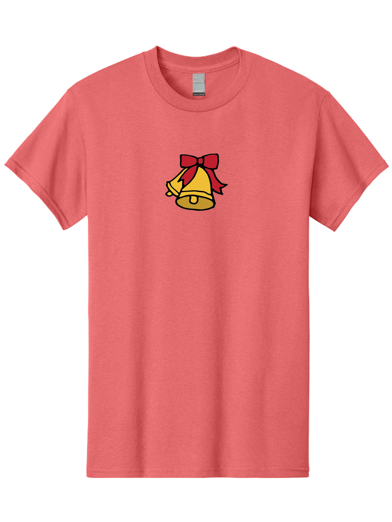 Jingle-Bells-1 Men'S Graphic Tee, 100% Cotton, Comfortable Casual Summer Wear, Machine Washable, Christmas Bells, Festive Decorations, Holiday Cheer, Joyful Sounds, Celebratory Atmosphere, Red Ribbon, Golden Bells, Christmas Celebration -  Aaa949 3