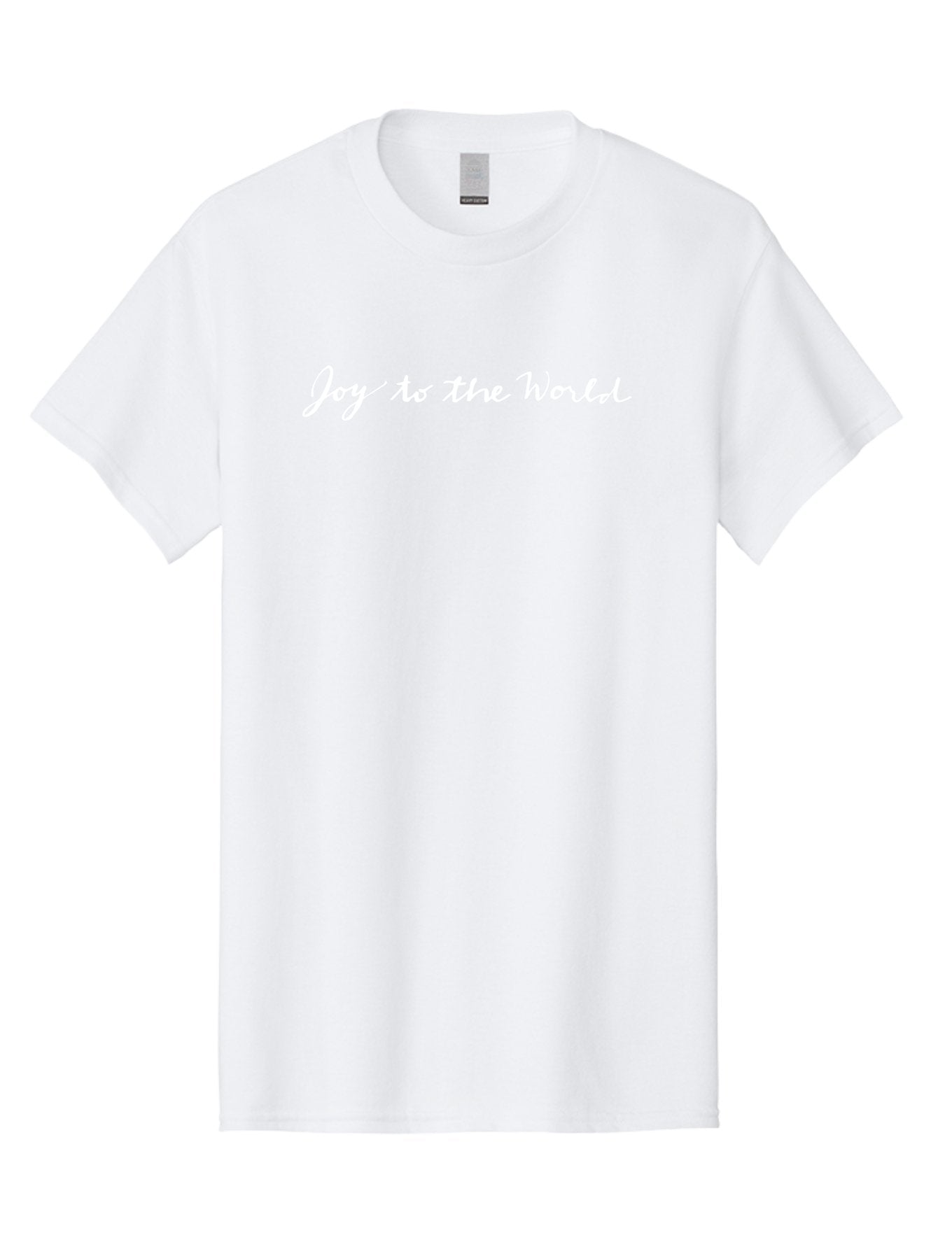 Joy-To-The-World Men'S Graphic Tee, 100% Cotton, Comfortable Casual Summer Wear, Machine Washable, Christmas Greeting, Holiday Message, Joyful Wishes, Festive Season, White Cursive Text -  Aaa954 3