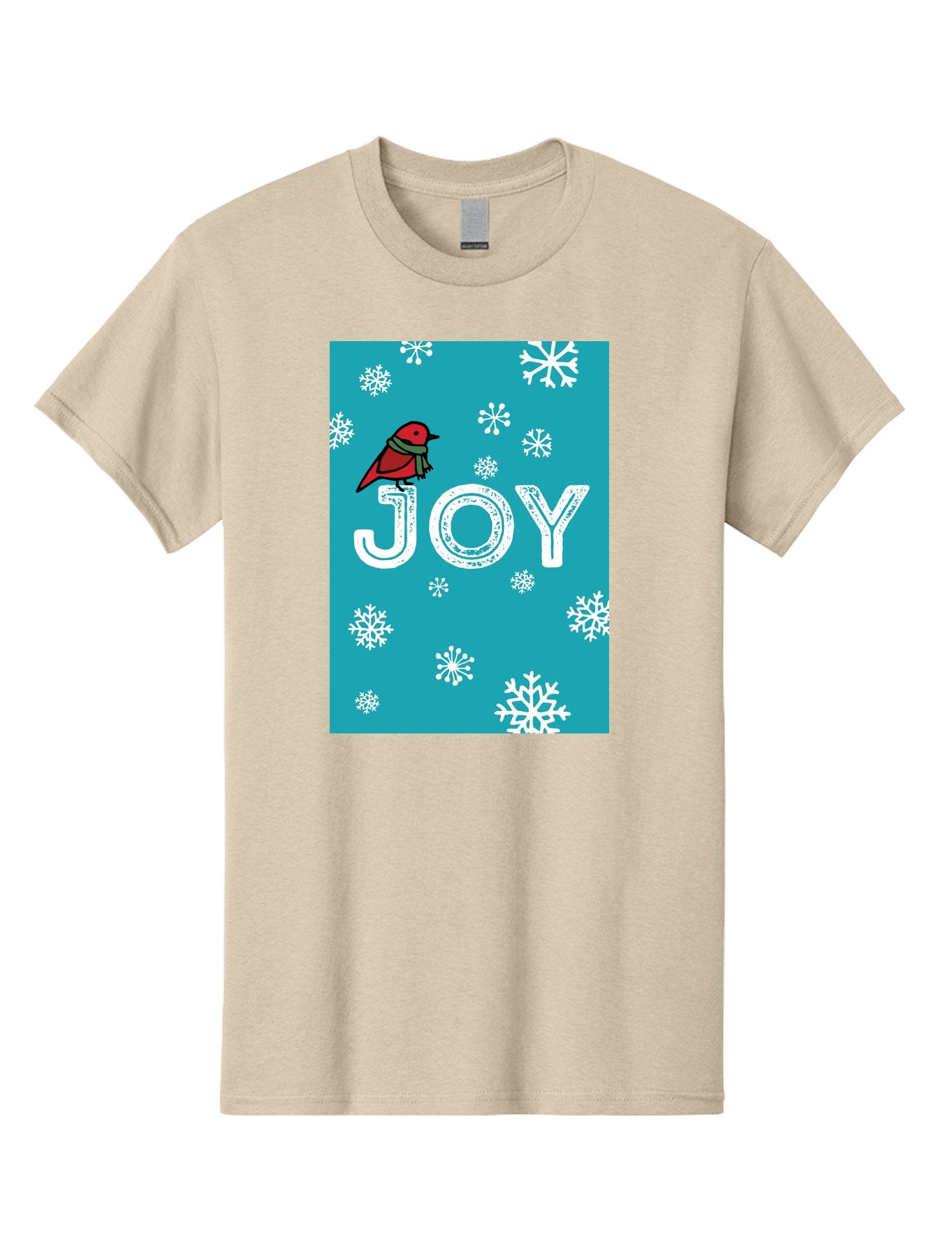 Joy Men'S Graphic Tee, 100% Cotton, Comfortable Casual Summer Wear, Machine Washable, Holiday Cheer, Red Bird, Scarf, Snowflakes, Winter Wonderland, Festive Design, Joyful Atmosphere, Christmas Vibe, Seasonal Greetings -  Aaa955 14