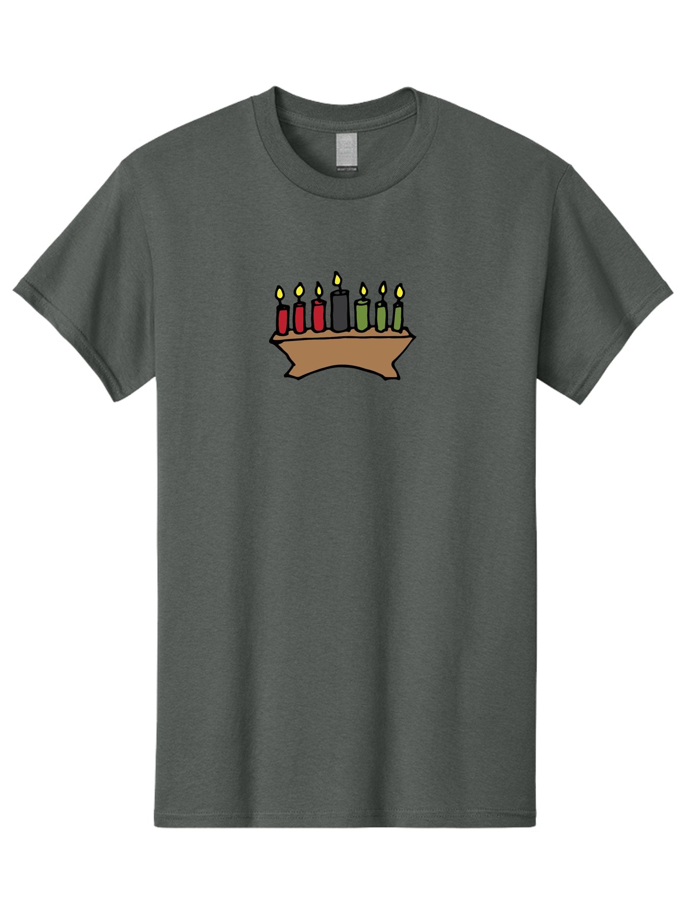 Kwanzaa-Kinara Men'S Graphic Tee, 100% Cotton, Comfortable Casual Summer Wear, Machine Washable, Kwanzaa Kinara With Seven Candles, Red, Black, Green Candles, Lit Flames, African Heritage, Cultural Celebration, Traditional Symbols, -  Aaa958 7