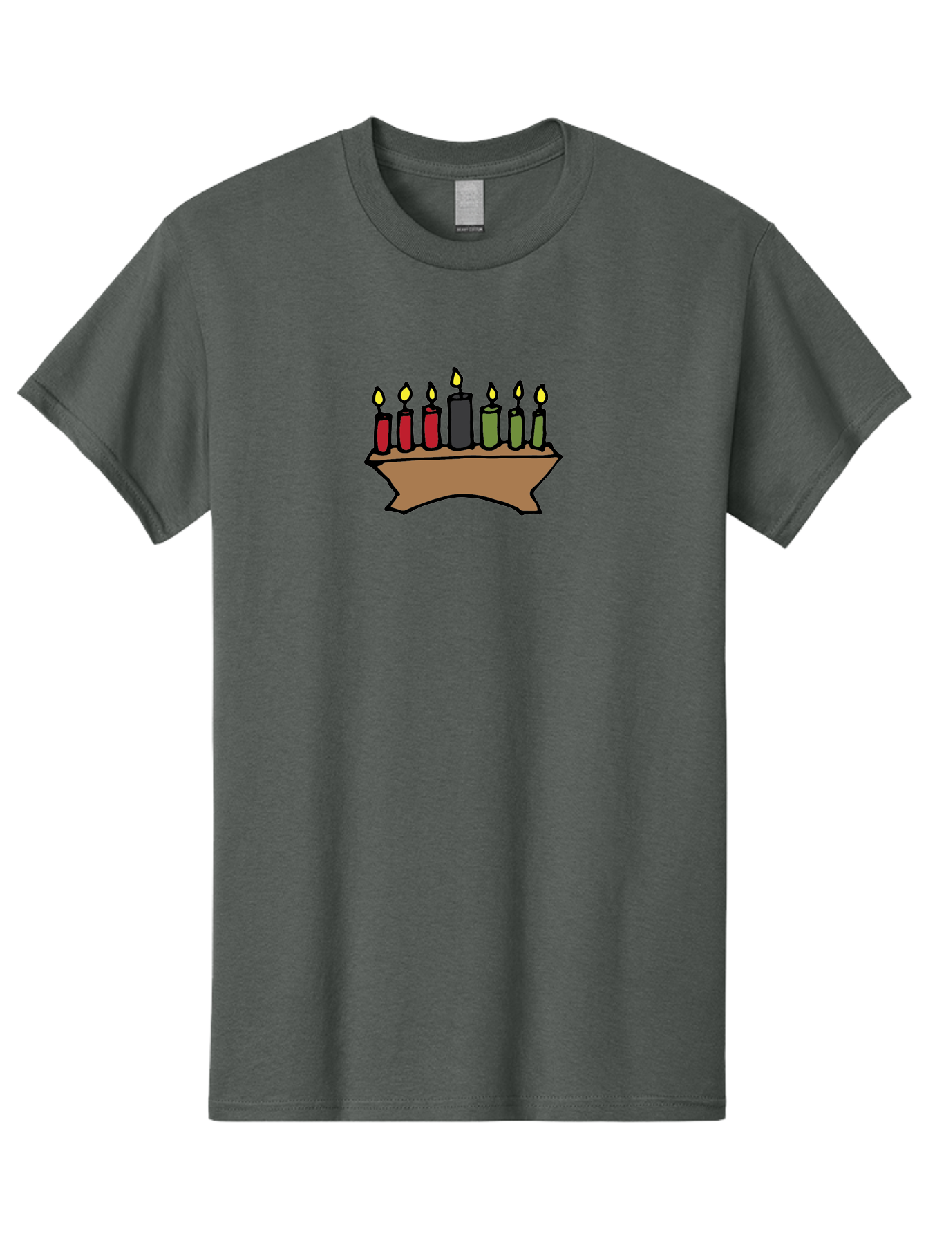 Kwanzaa-Kinara Men'S Graphic Tee, 100% Cotton, Comfortable Casual Summer Wear, Machine Washable, Kwanzaa Kinara With Seven Candles, Red, Black, Green Candles, Lit Flames, African Heritage, Cultural Celebration, Traditional Symbols, -  Aaa958 3