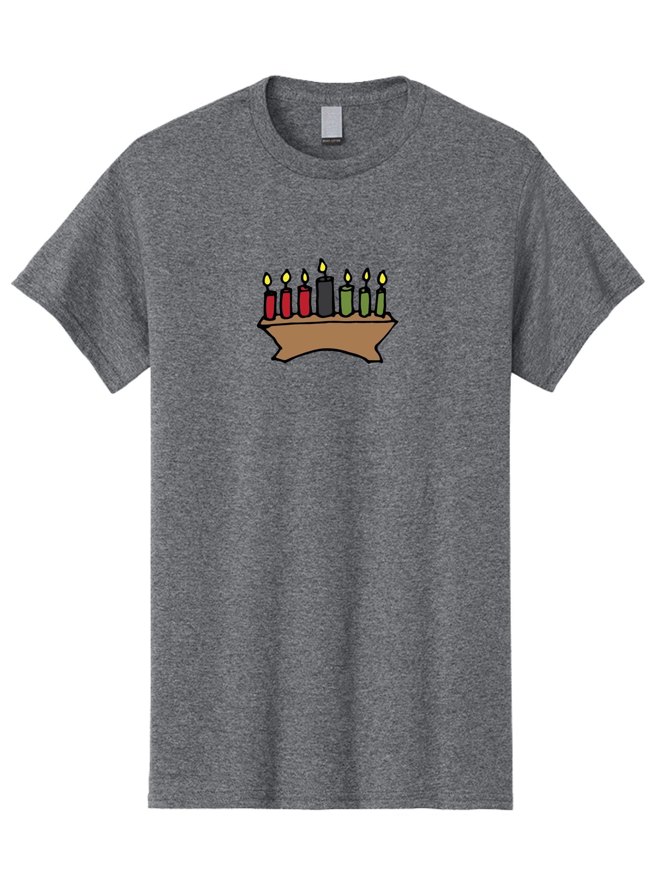 Kwanzaa-Kinara Men'S Graphic Tee, 100% Cotton, Comfortable Casual Summer Wear, Machine Washable, Kwanzaa Kinara With Seven Candles, Red, Black, Green Candles, Lit Flames, African Heritage, Cultural Celebration, Traditional Symbols, -  Aaa958 9