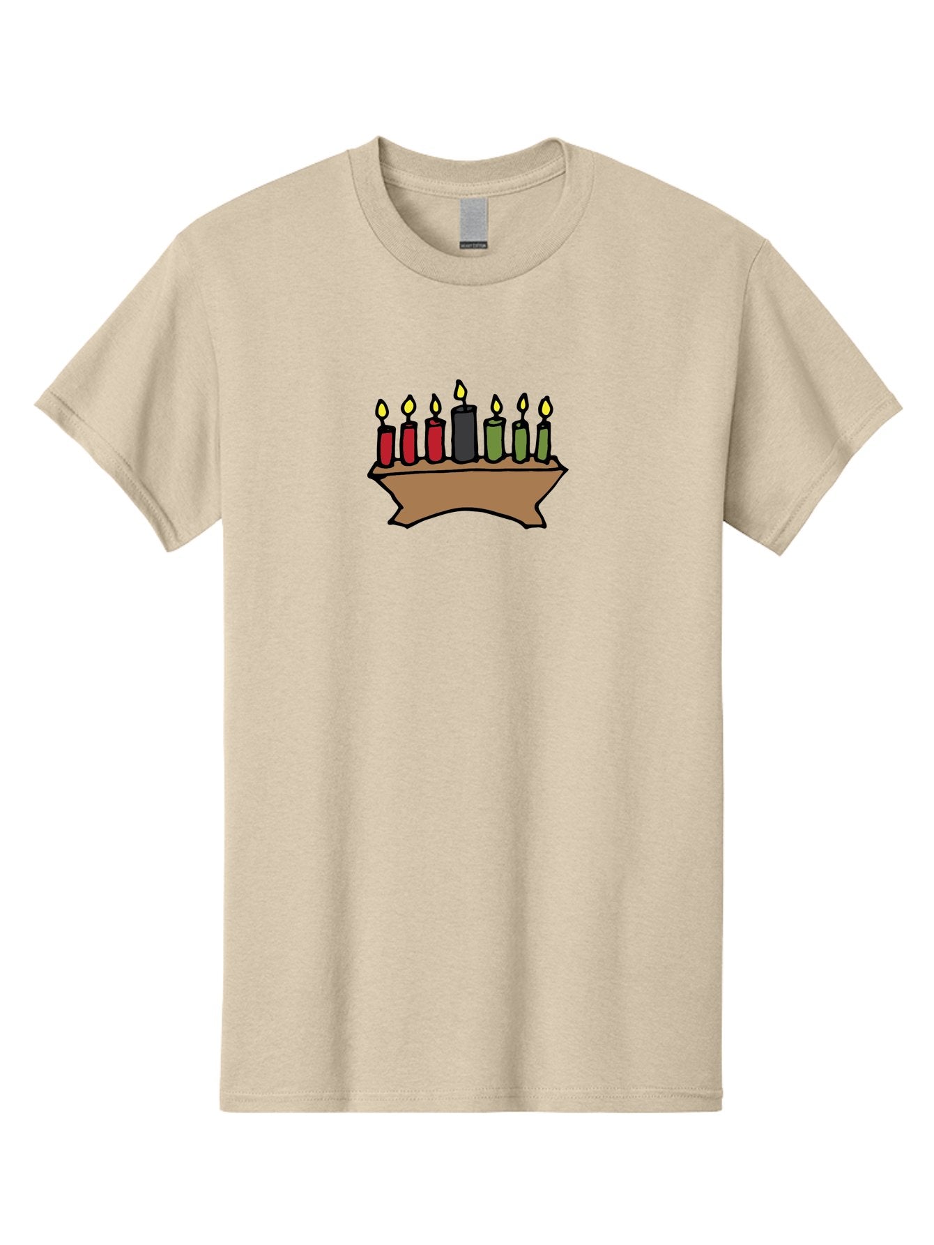 Kwanzaa-Kinara Men'S Graphic Tee, 100% Cotton, Comfortable Casual Summer Wear, Machine Washable, Kwanzaa Kinara With Seven Candles, Red, Black, Green Candles, Lit Flames, African Heritage, Cultural Celebration, Traditional Symbols, -  Aaa958 5