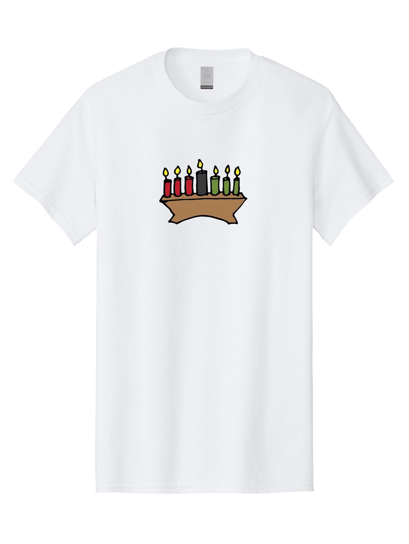 Kwanzaa-Kinara Men'S Graphic Tee, 100% Cotton, Comfortable Casual Summer Wear, Machine Washable, Kwanzaa Kinara With Seven Candles, Red, Black, Green Candles, Lit Flames, African Heritage, Cultural Celebration, Traditional Symbols, -  Aaa958 15