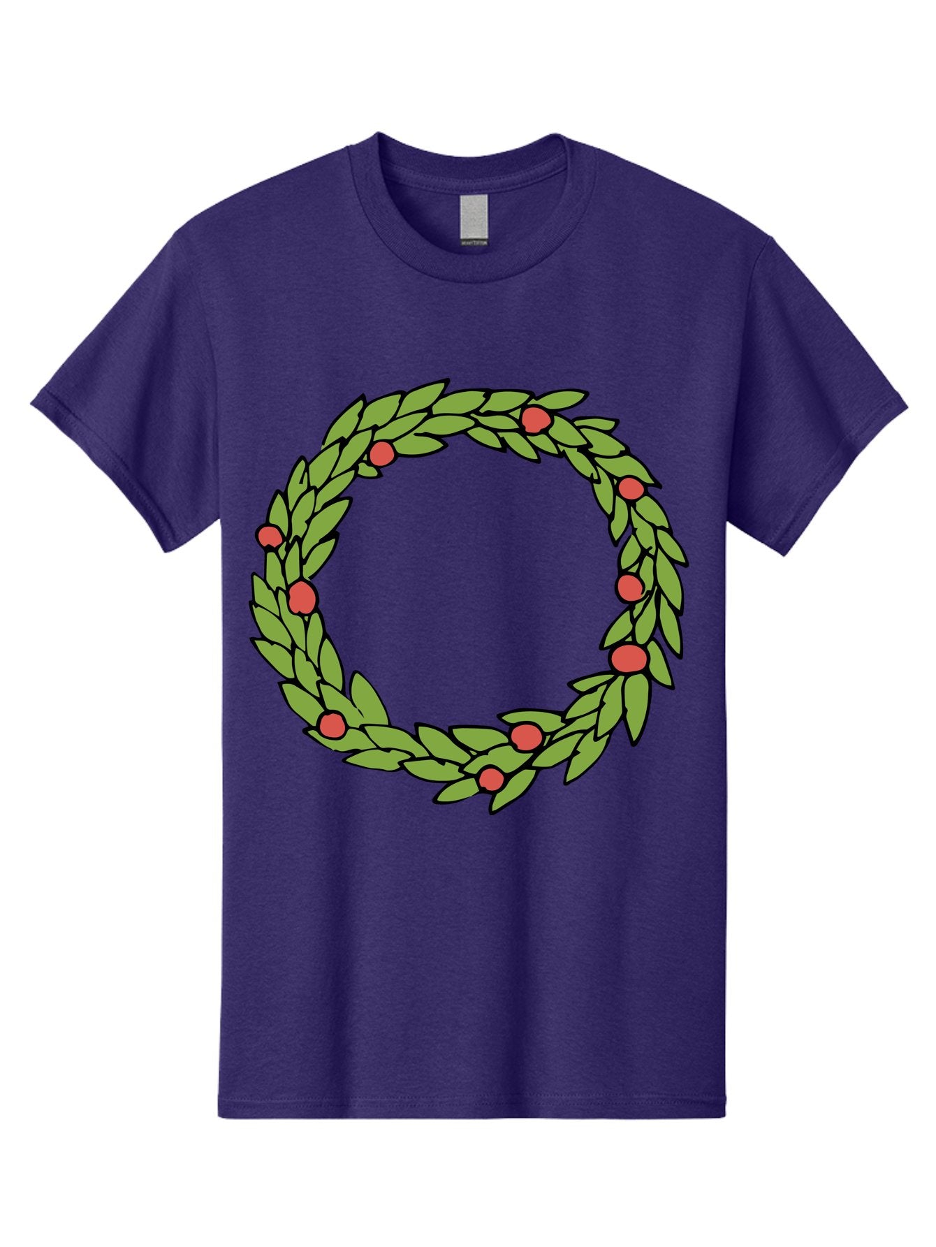 Laurel-Wreath Men'S Graphic Tee, 100% Cotton, Comfortable Casual Summer Wear, Machine Washable, Laurel Wreath, Green Leaves, Red Berries, Circular Design, Symbolic Motif, Traditional Emblem, Vintage Decoration, Classic Iconography, -  Aaa960 8