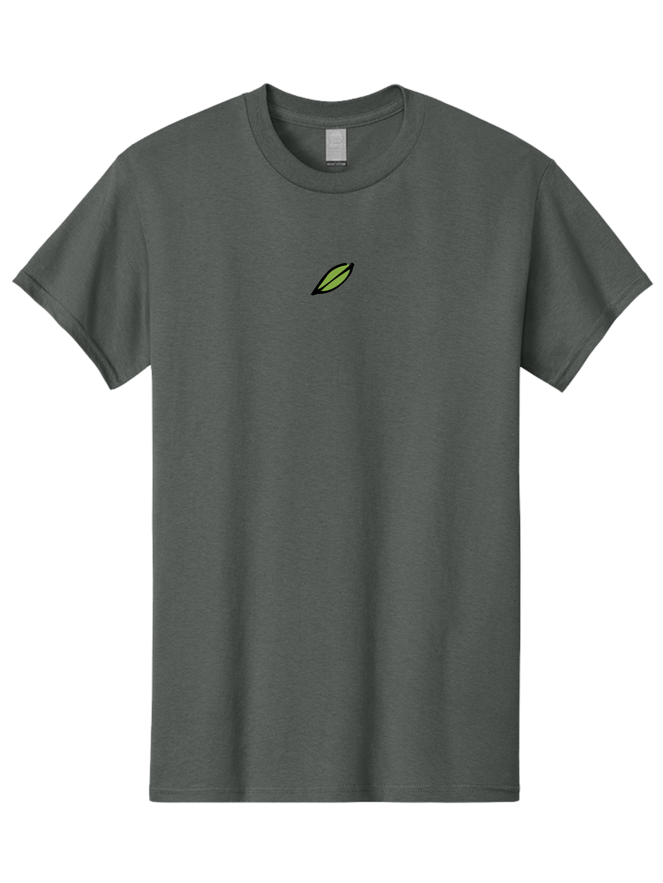 Leaf-1 Men'S Graphic Tee, 100% Cotton, Comfortable Casual Summer Wear, Machine Washable, Simple Leaf Design, Minimalist Art, Black Outline, Olive Green Fill, Botanical Illustration, Leaf Icon, Graphic Design Element -  Aaa961 3