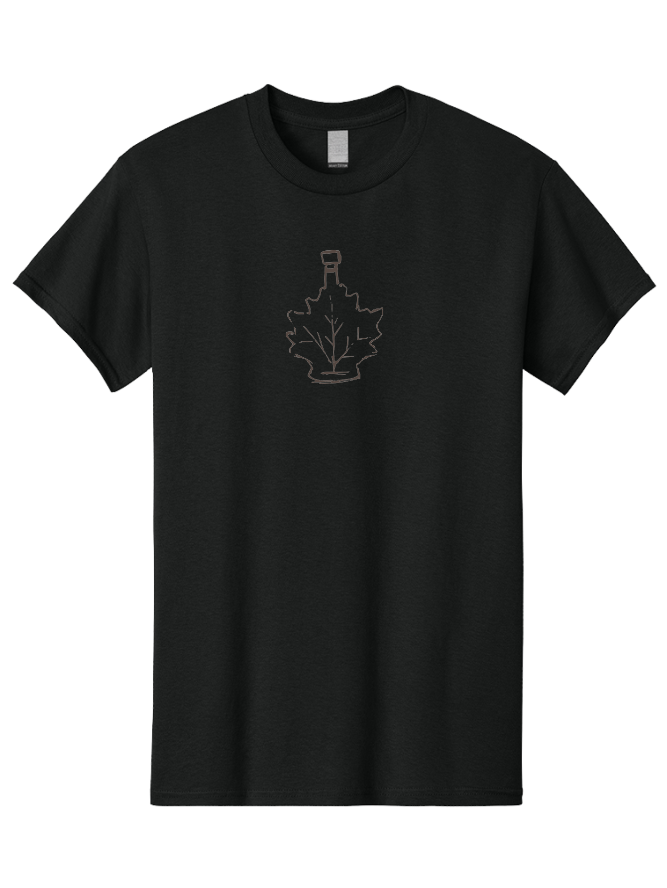 Leaf-2 Men'S Graphic Tee, 100% Cotton, Comfortable Casual Summer Wear, Machine Washable, Hand-Drawn Illustration, Leaf-Shaped Bottle, Abstract Design, Creative Artwork, Unique Graphic, Minimalist Style, Simple Lines, -  Aaa962