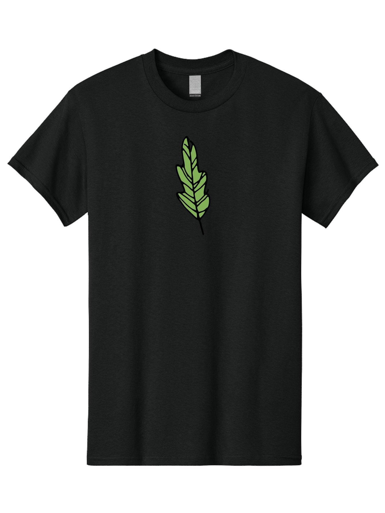 Leaf-Illustration Men'S Graphic Tee, 100% Cotton, Comfortable Casual Summer Wear, Machine Washable, Simple Leaf Design, Cartoon Leaf Illustration, Green Leaf Graphic, Leaf Outline, Minimalist Leaf Art, Nature-Inspired Illustration, -  Aaa963 3
