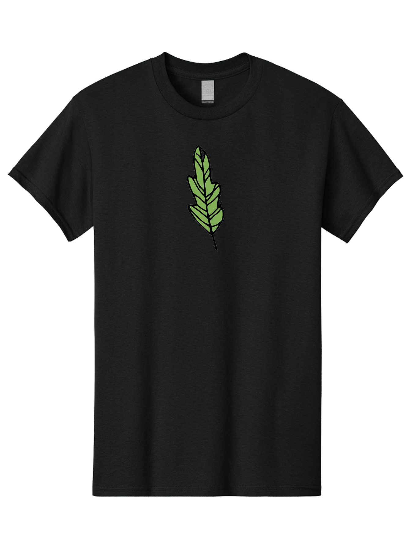 Leaf-Illustration Men'S Graphic Tee, 100% Cotton, Comfortable Casual Summer Wear, Machine Washable, Simple Leaf Design, Cartoon Leaf Illustration, Green Leaf Graphic, Leaf Outline, Minimalist Leaf Art, Nature-Inspired Illustration, -  Aaa963