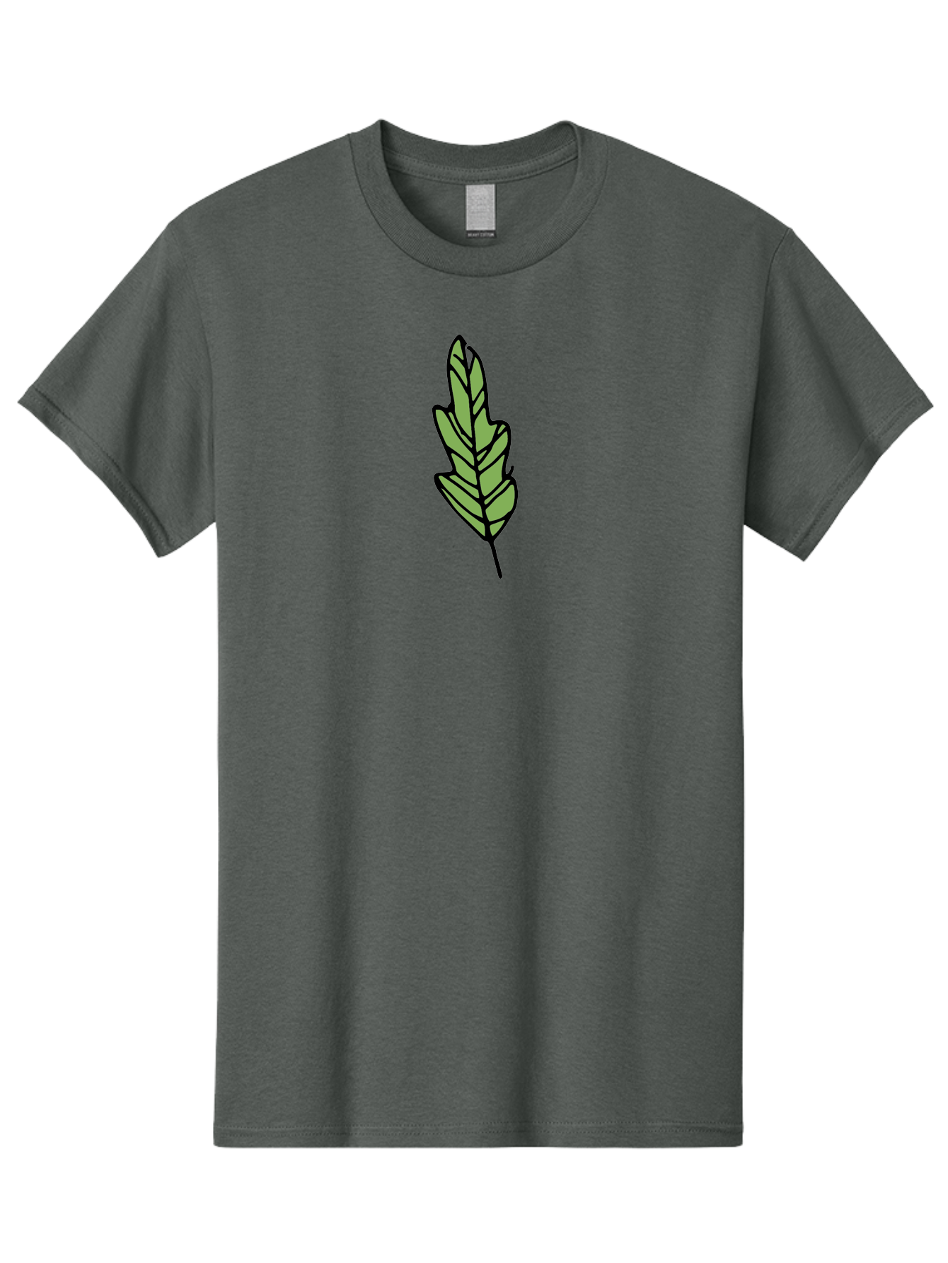 Leaf-Illustration Men'S Graphic Tee, 100% Cotton, Comfortable Casual Summer Wear, Machine Washable, Simple Leaf Design, Cartoon Leaf Illustration, Green Leaf Graphic, Leaf Outline, Minimalist Leaf Art, Nature-Inspired Illustration, -  Aaa963 3