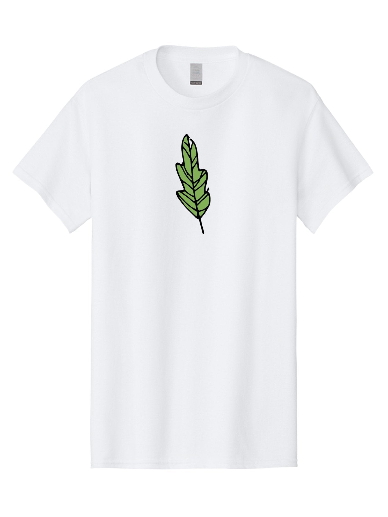 Leaf-Illustration Men'S Graphic Tee, 100% Cotton, Comfortable Casual Summer Wear, Machine Washable, Simple Leaf Design, Cartoon Leaf Illustration, Green Leaf Graphic, Leaf Outline, Minimalist Leaf Art, Nature-Inspired Illustration, -  Aaa963