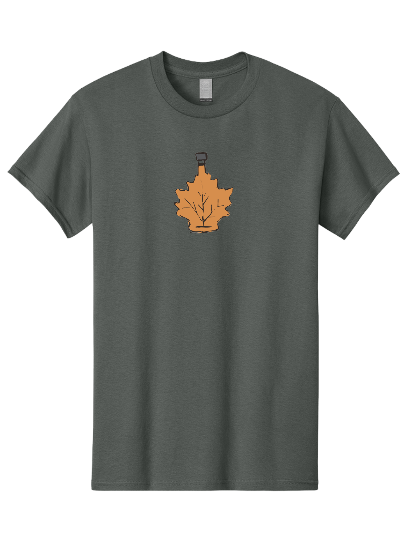 Leaf-Pendant Men'S Graphic Tee, 100% Cotton, Comfortable Casual Summer Wear, Machine Washable, Leaf Pendant, Autumn Leaf Jewelry, Orange Leaf Necklace, Fall Fashion Accessories, Nature-Inspired Pendant, Seasonal Jewelry, Leaf-Shaped Charm -  Aaa964 3