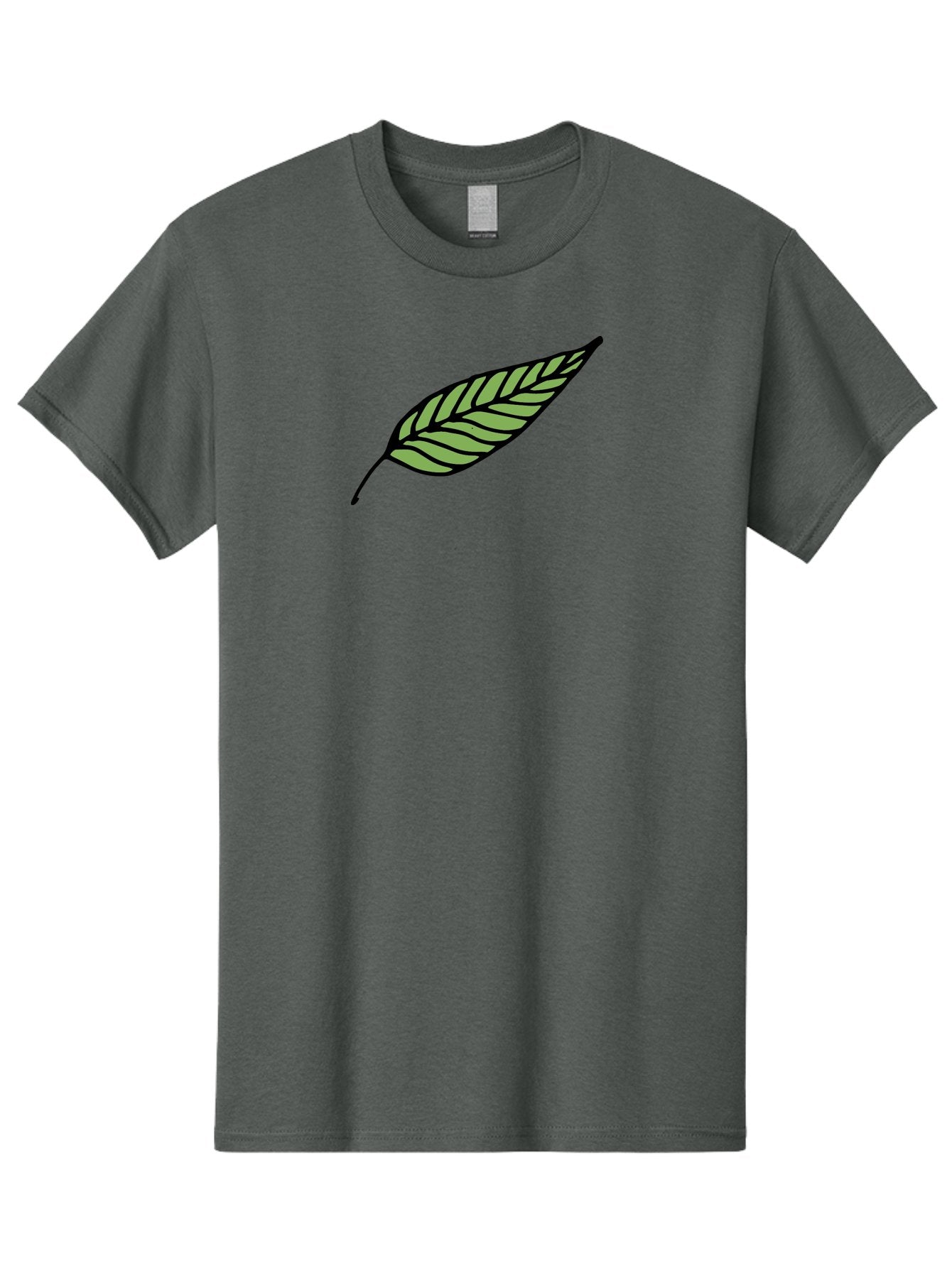 Leaf Men'S Graphic Tee, 100% Cotton, Comfortable Casual Summer Wear, Machine Washable, Leaf Icon, Olive Branch Symbol, Simple Illustration, Black Outline, Green Leaf, Minimalist Design, Symbolic Representation, Peace Symbol, -  Aaa965 4