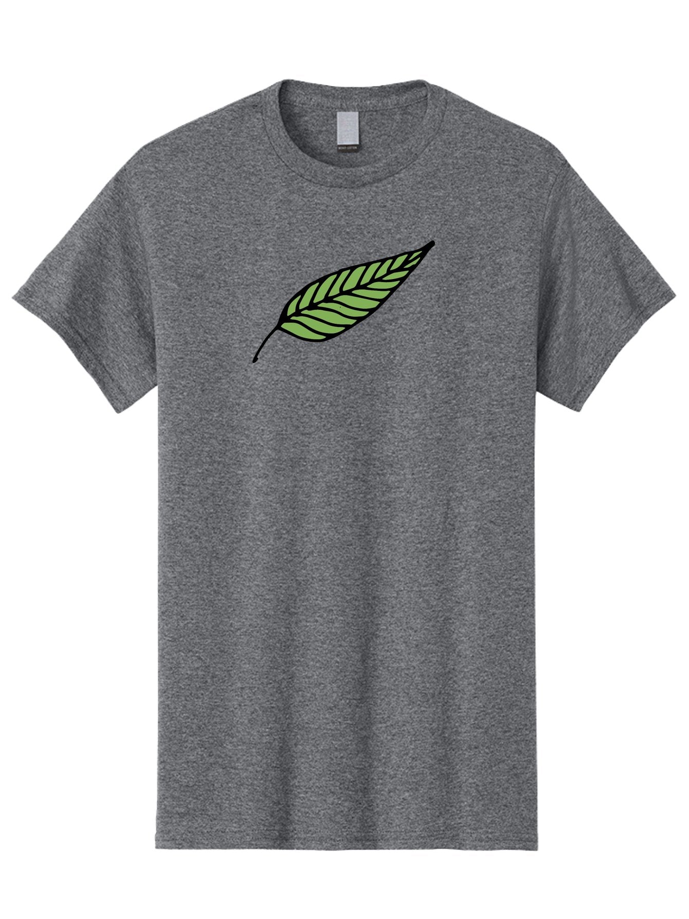 Leaf Men'S Graphic Tee, 100% Cotton, Comfortable Casual Summer Wear, Machine Washable, Leaf Icon, Olive Branch Symbol, Simple Illustration, Black Outline, Green Leaf, Minimalist Design, Symbolic Representation, Peace Symbol, -  Aaa965 3