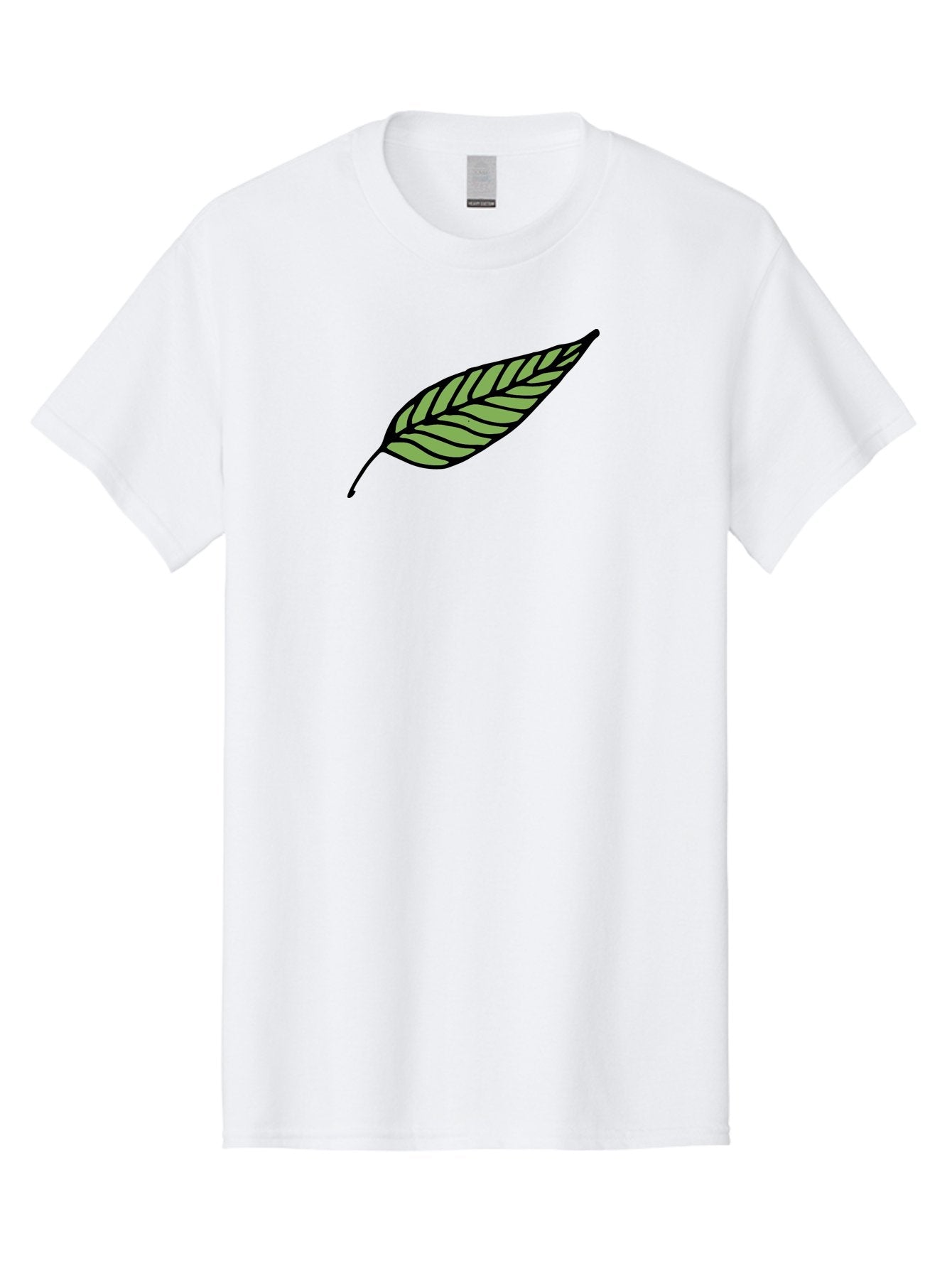 Leaf Men'S Graphic Tee, 100% Cotton, Comfortable Casual Summer Wear, Machine Washable, Leaf Icon, Olive Branch Symbol, Simple Illustration, Black Outline, Green Leaf, Minimalist Design, Symbolic Representation, Peace Symbol, -  Aaa965 7