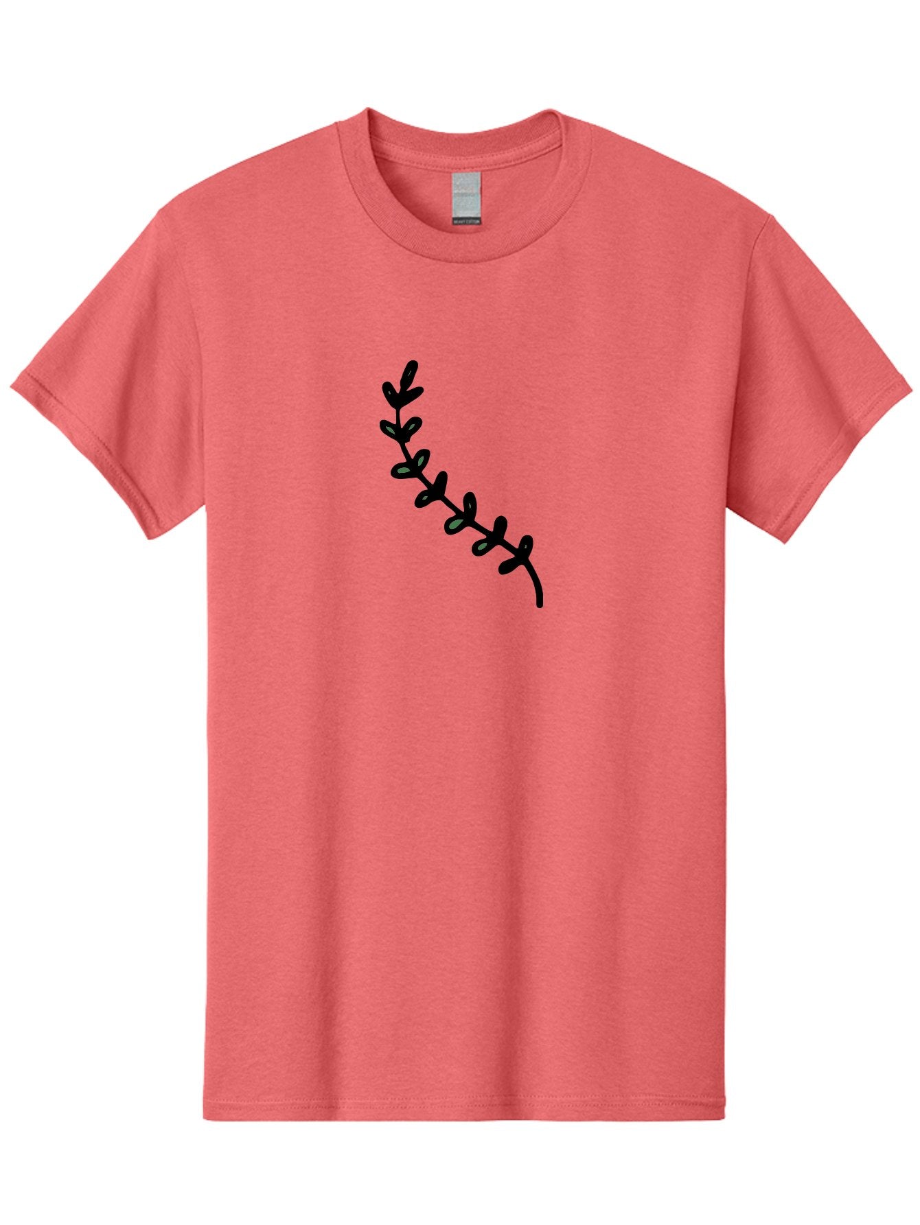 Leafy-Branch Men'S Graphic Tee, 100% Cotton, Comfortable Casual Summer Wear, Machine Washable, Simple Vine, Curved Stem, Black Leaves, Grey Highlights, Digital Art, Minimalist Design, Simple Shapes, Modern Illustration, Stylized Foliage, -  Aaa966 14