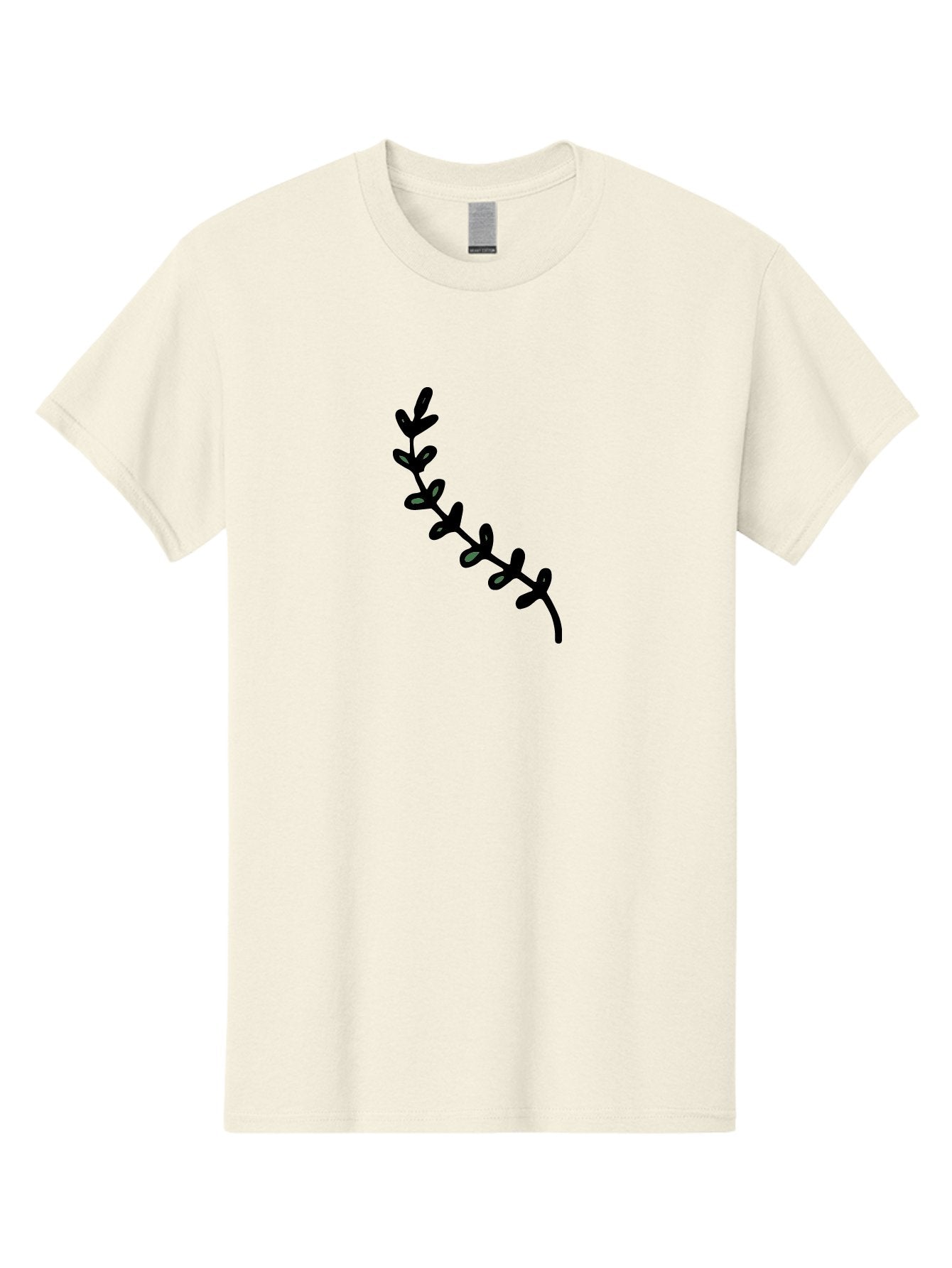 Leafy-Branch Men'S Graphic Tee, 100% Cotton, Comfortable Casual Summer Wear, Machine Washable, Simple Vine, Curved Stem, Black Leaves, Grey Highlights, Digital Art, Minimalist Design, Simple Shapes, Modern Illustration, Stylized Foliage, -  Aaa966 9