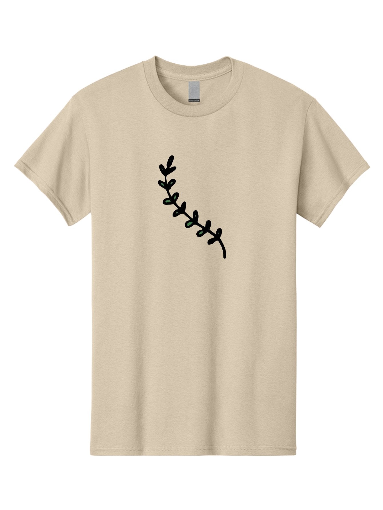 Leafy-Branch Men'S Graphic Tee, 100% Cotton, Comfortable Casual Summer Wear, Machine Washable, Simple Vine, Curved Stem, Black Leaves, Grey Highlights, Digital Art, Minimalist Design, Simple Shapes, Modern Illustration, Stylized Foliage, -  Aaa966 11