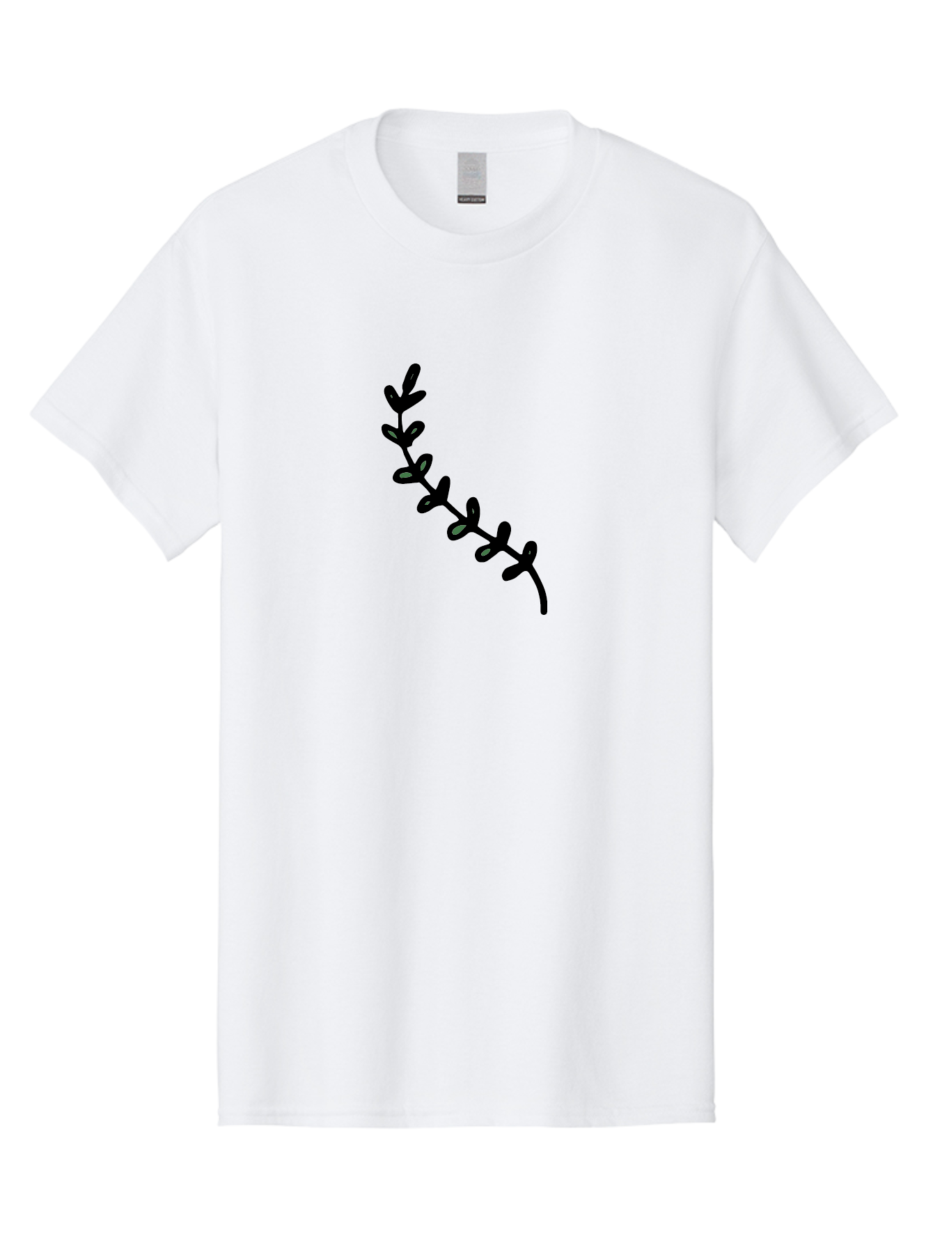 Leafy-Branch Men'S Graphic Tee, 100% Cotton, Comfortable Casual Summer Wear, Machine Washable, Simple Vine, Curved Stem, Black Leaves, Grey Highlights, Digital Art, Minimalist Design, Simple Shapes, Modern Illustration, Stylized Foliage, -  Aaa966 29