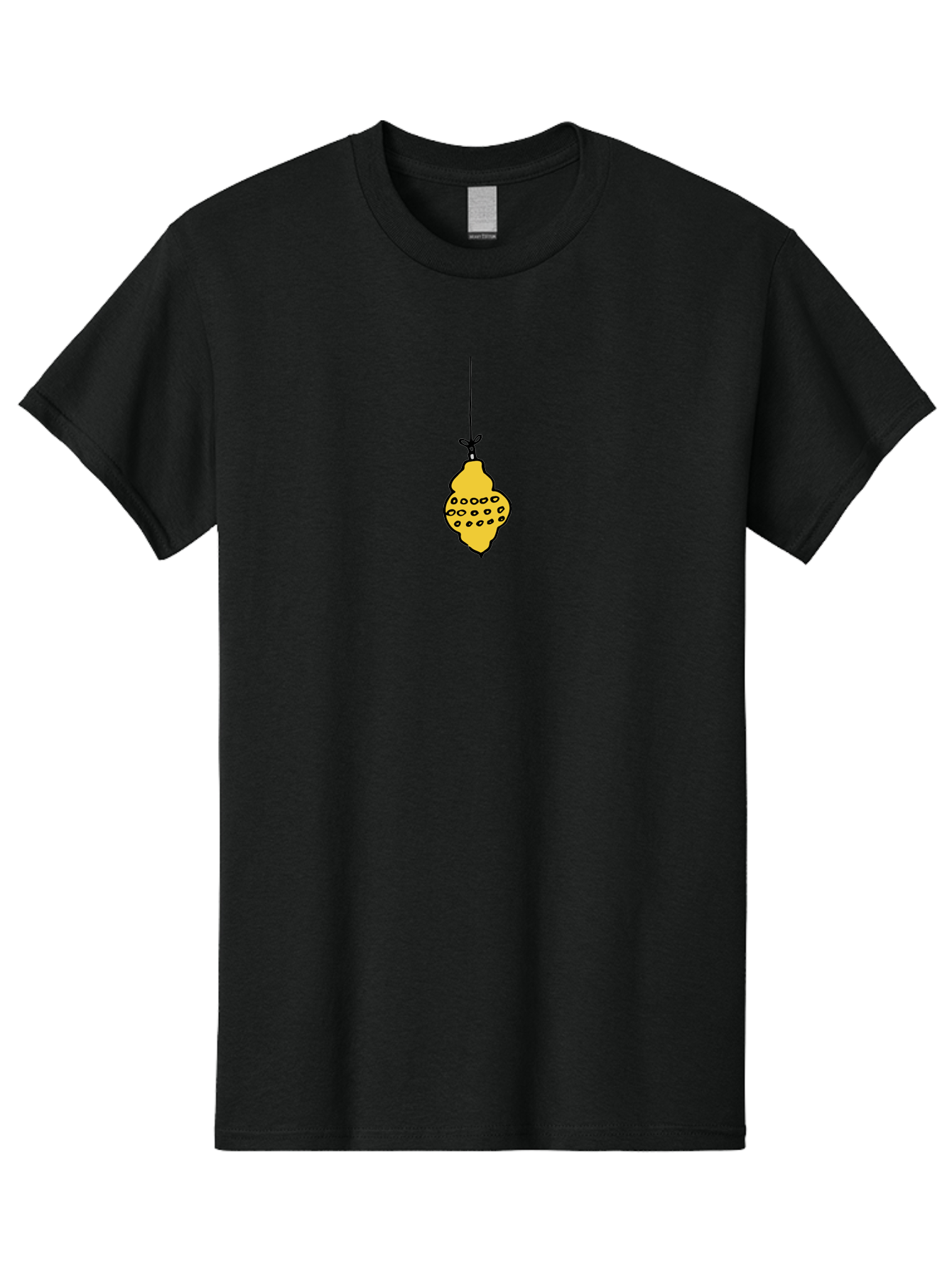 Lemon Men'S Graphic Tee, 100% Cotton, Comfortable Casual Summer Wear, Machine Washable, Lemon Hanging On String, Citrus Fruit, Yellow Lemon, Cartoon Lemon, Simple Design, Festive Decoration, Quirky Art -  Aaa967