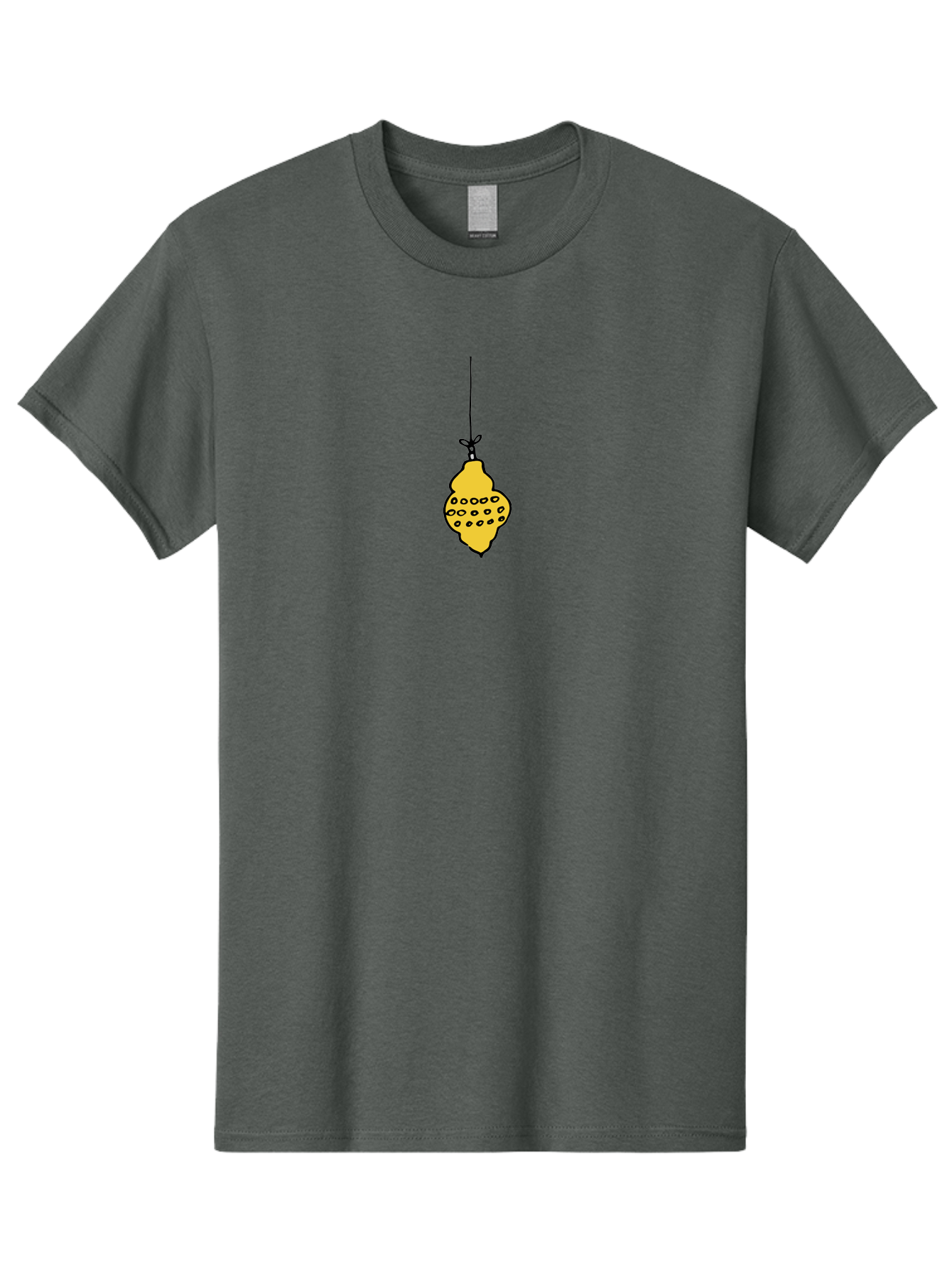 Lemon Men'S Graphic Tee, 100% Cotton, Comfortable Casual Summer Wear, Machine Washable, Lemon Hanging On String, Citrus Fruit, Yellow Lemon, Cartoon Lemon, Simple Design, Festive Decoration, Quirky Art -  Aaa967 3