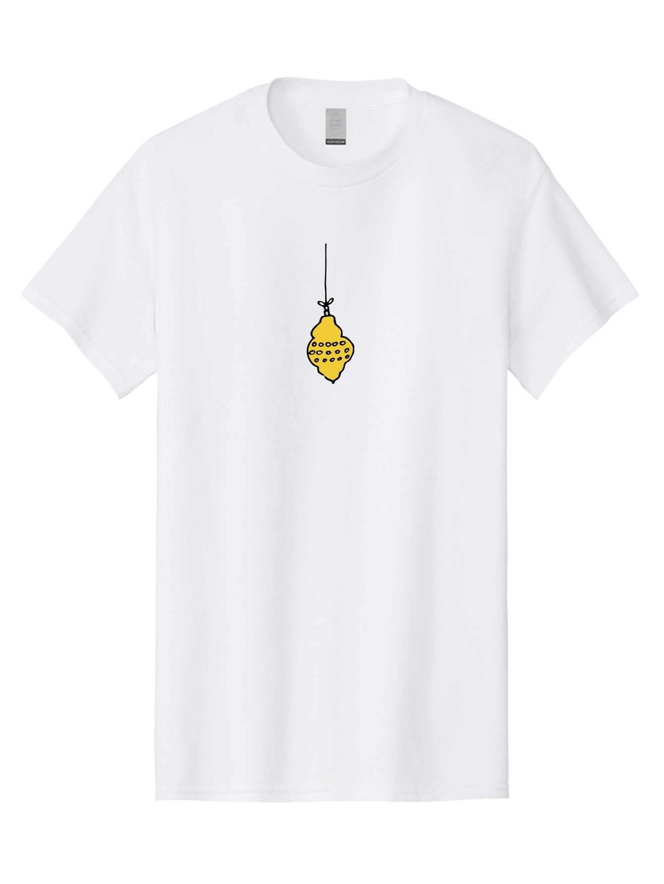 Lemon Men'S Graphic Tee, 100% Cotton, Comfortable Casual Summer Wear, Machine Washable, Lemon Hanging On String, Citrus Fruit, Yellow Lemon, Cartoon Lemon, Simple Design, Festive Decoration, Quirky Art -  Aaa967 11