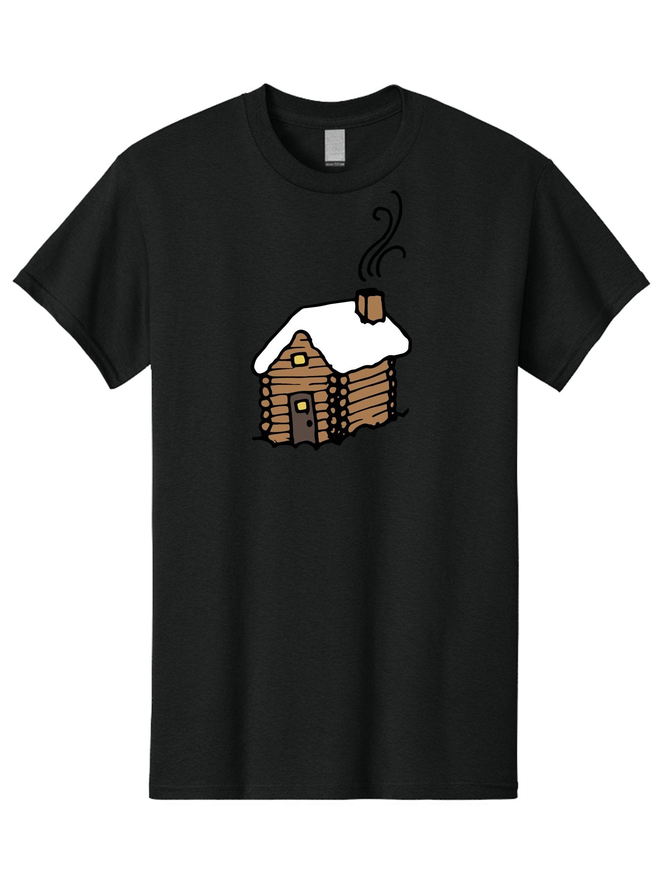 Log-Cabin Men'S Graphic Tee, 100% Cotton, Comfortable Casual Summer Wear, Machine Washable, Cozy Log Cabin, Snow-Covered Roof, Warm Fireplace, Snowy Landscape, Winter Wonderland, Rustic Charm, Cabin In The Woods -  Aaa972 13