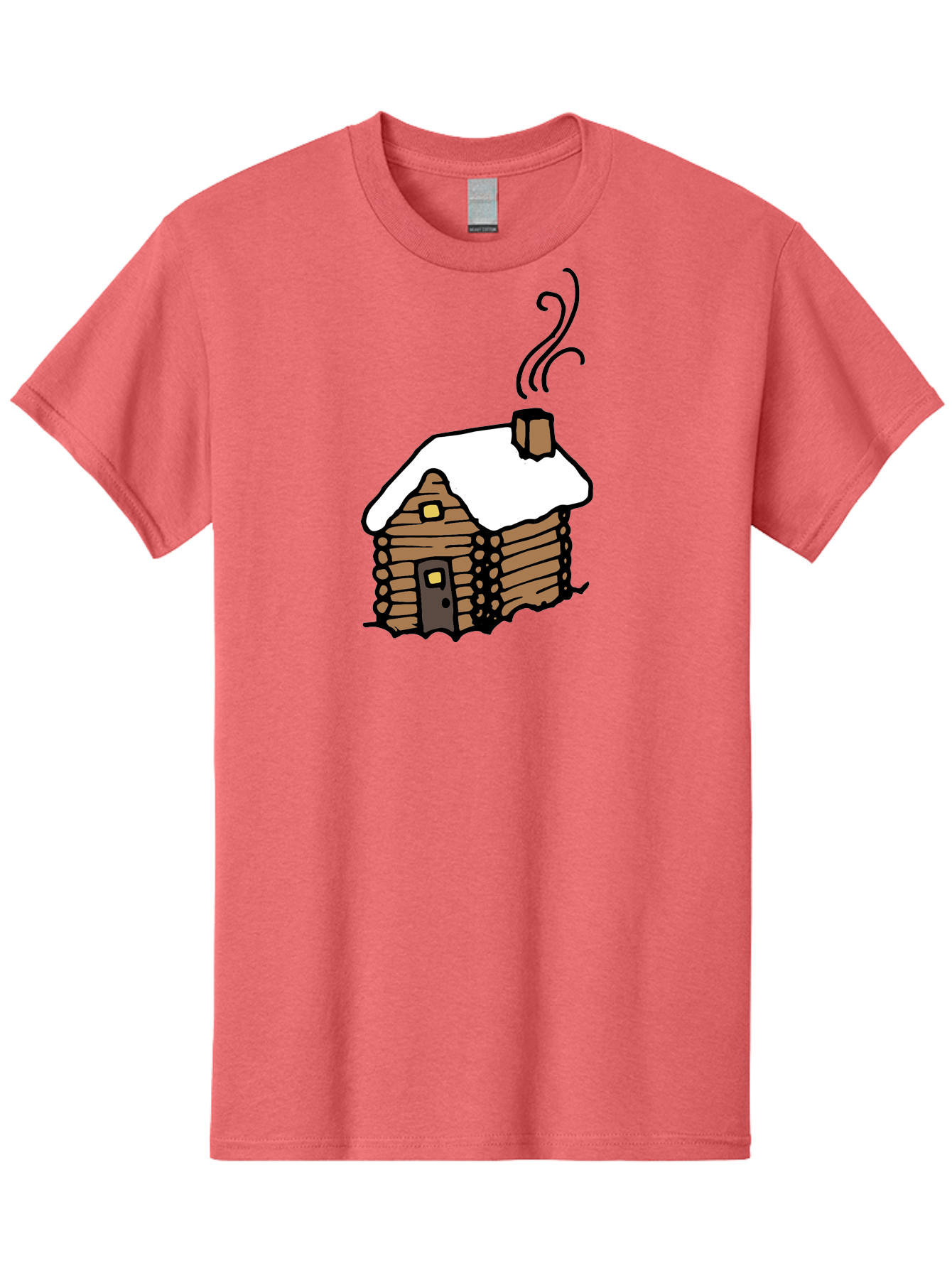 Log-Cabin Men'S Graphic Tee, 100% Cotton, Comfortable Casual Summer Wear, Machine Washable, Cozy Log Cabin, Snow-Covered Roof, Warm Fireplace, Snowy Landscape, Winter Wonderland, Rustic Charm, Cabin In The Woods -  Aaa972 5