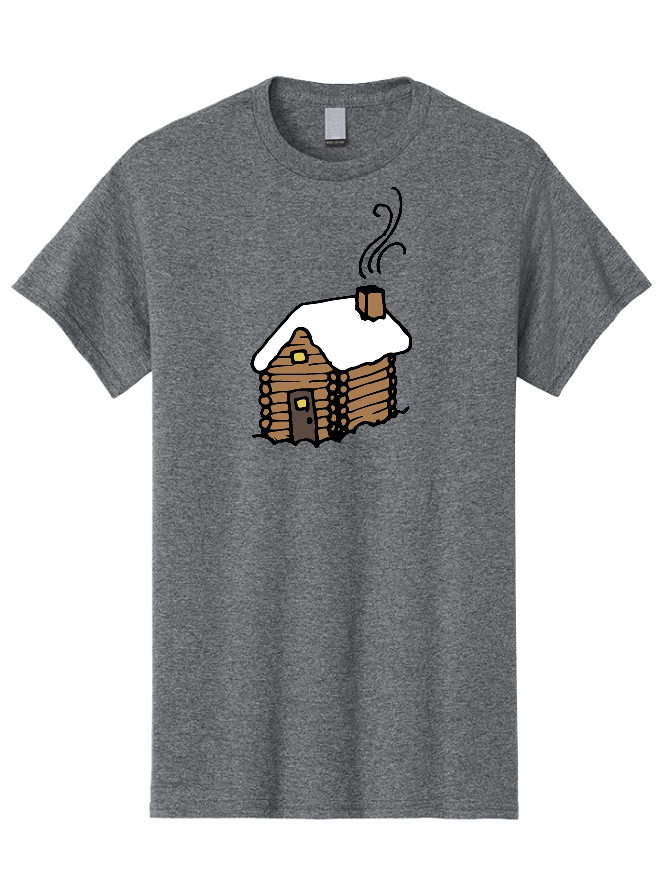 Log-Cabin Men'S Graphic Tee, 100% Cotton, Comfortable Casual Summer Wear, Machine Washable, Cozy Log Cabin, Snow-Covered Roof, Warm Fireplace, Snowy Landscape, Winter Wonderland, Rustic Charm, Cabin In The Woods -  Aaa972 9