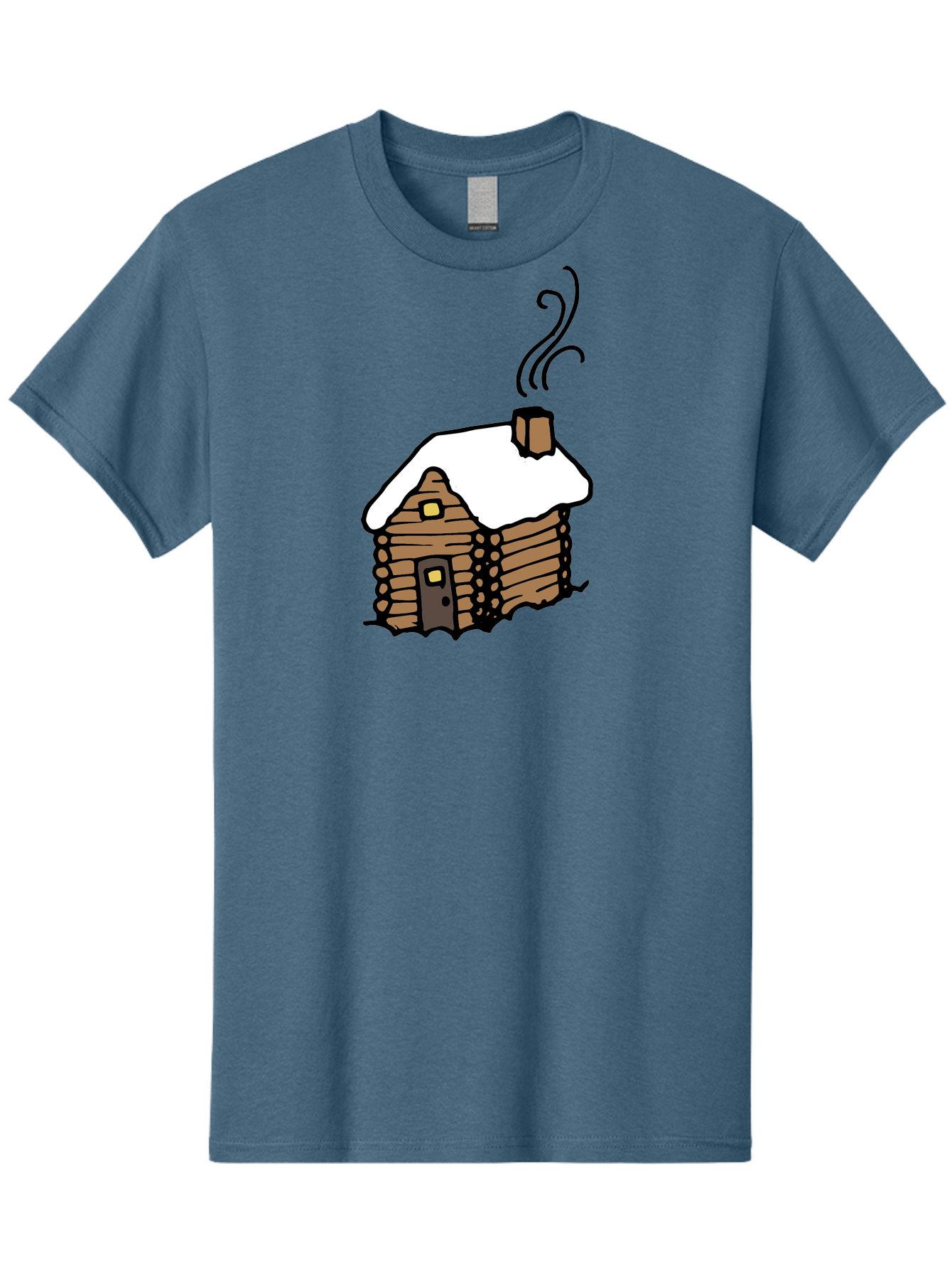 Log-Cabin Men'S Graphic Tee, 100% Cotton, Comfortable Casual Summer Wear, Machine Washable, Cozy Log Cabin, Snow-Covered Roof, Warm Fireplace, Snowy Landscape, Winter Wonderland, Rustic Charm, Cabin In The Woods -  Aaa972 11