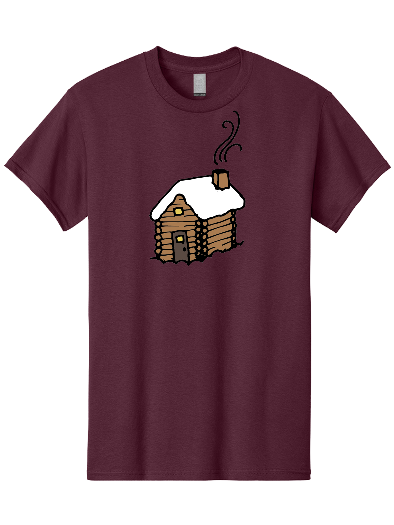 Log-Cabin Men'S Graphic Tee, 100% Cotton, Comfortable Casual Summer Wear, Machine Washable, Cozy Log Cabin, Snow-Covered Roof, Warm Fireplace, Snowy Landscape, Winter Wonderland, Rustic Charm, Cabin In The Woods -  Aaa972 13