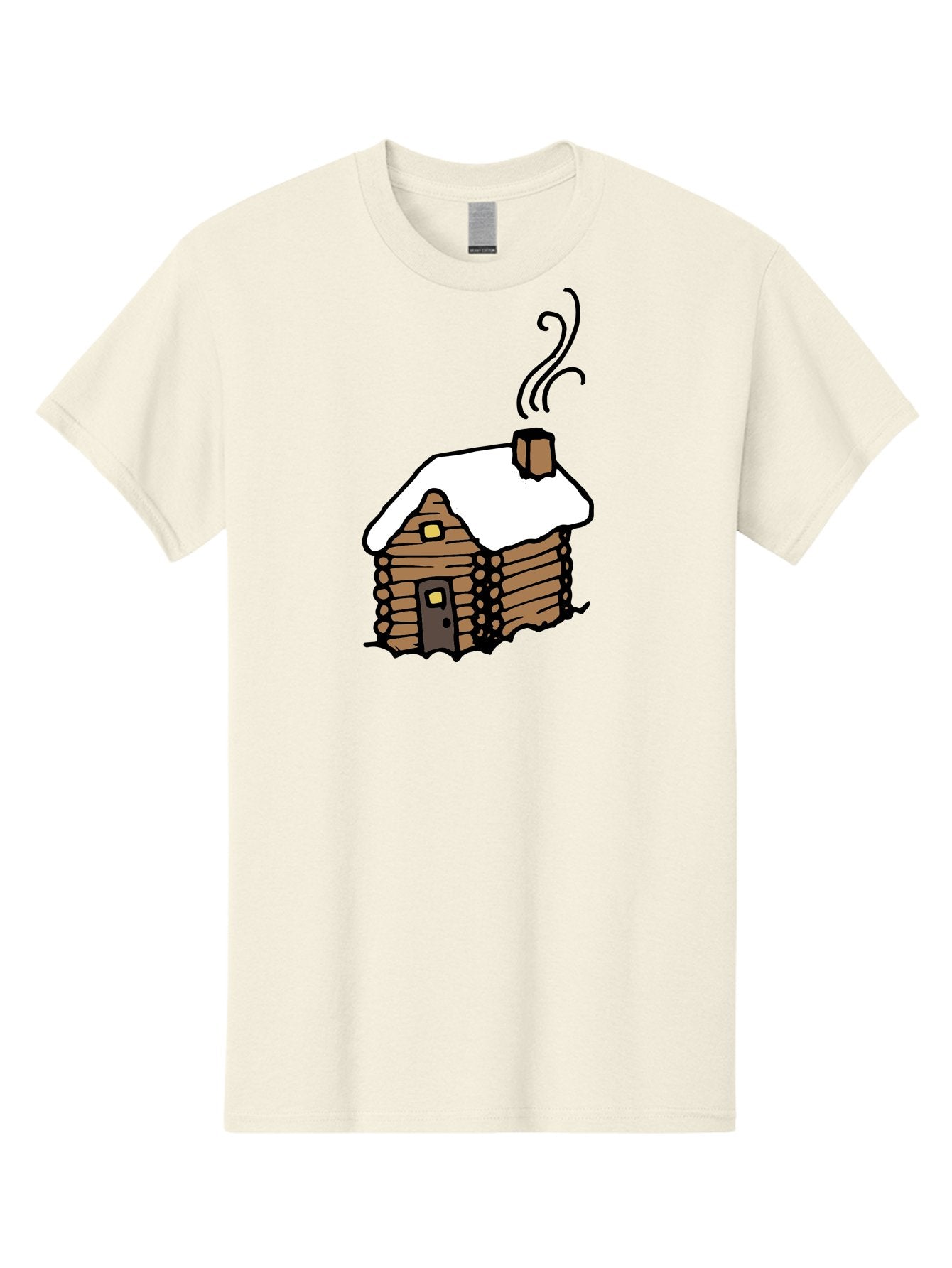 Log-Cabin Men'S Graphic Tee, 100% Cotton, Comfortable Casual Summer Wear, Machine Washable, Cozy Log Cabin, Snow-Covered Roof, Warm Fireplace, Snowy Landscape, Winter Wonderland, Rustic Charm, Cabin In The Woods -  Aaa972 14
