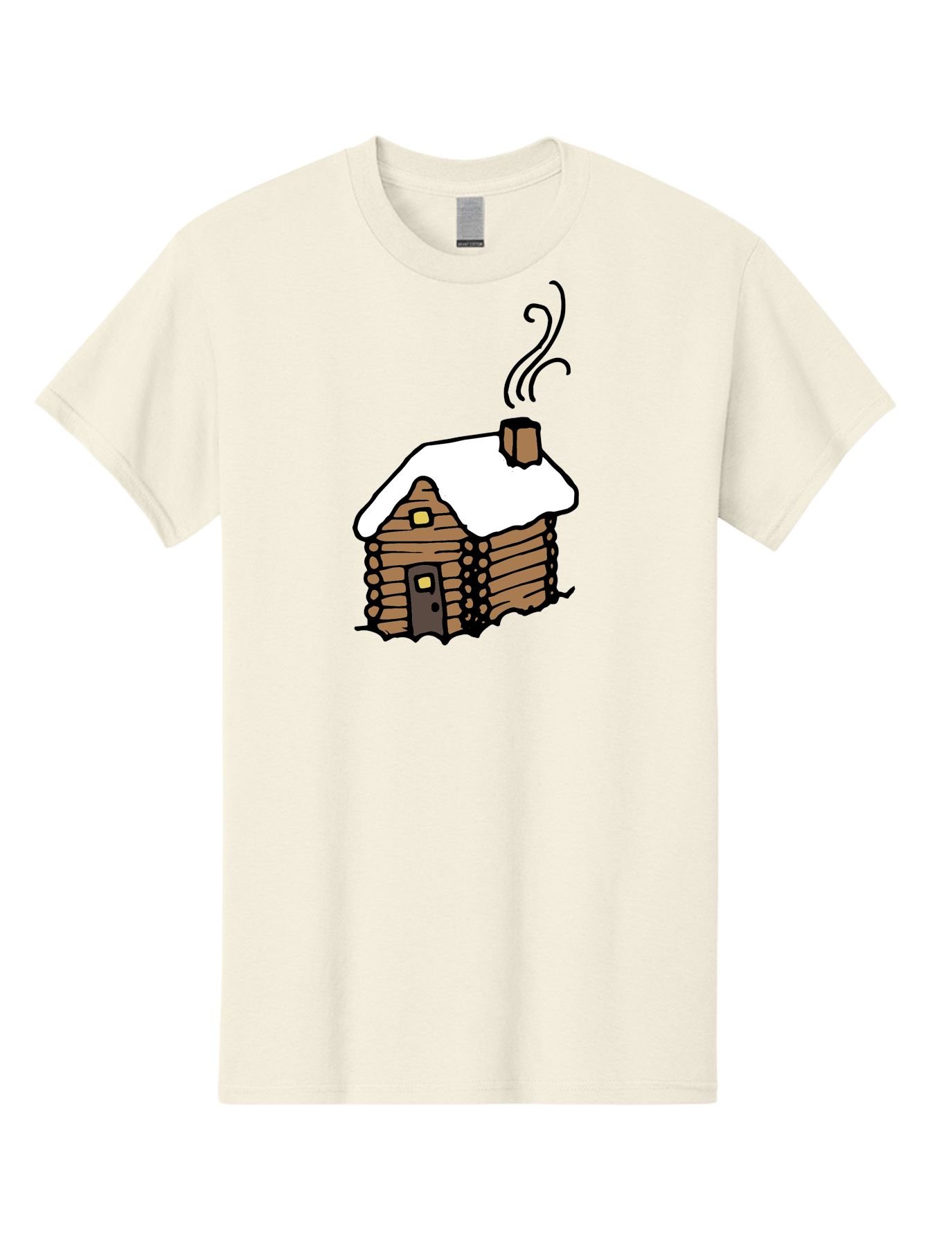 Log-Cabin Men'S Graphic Tee, 100% Cotton, Comfortable Casual Summer Wear, Machine Washable, Cozy Log Cabin, Snow-Covered Roof, Warm Fireplace, Snowy Landscape, Winter Wonderland, Rustic Charm, Cabin In The Woods -  Aaa972 17