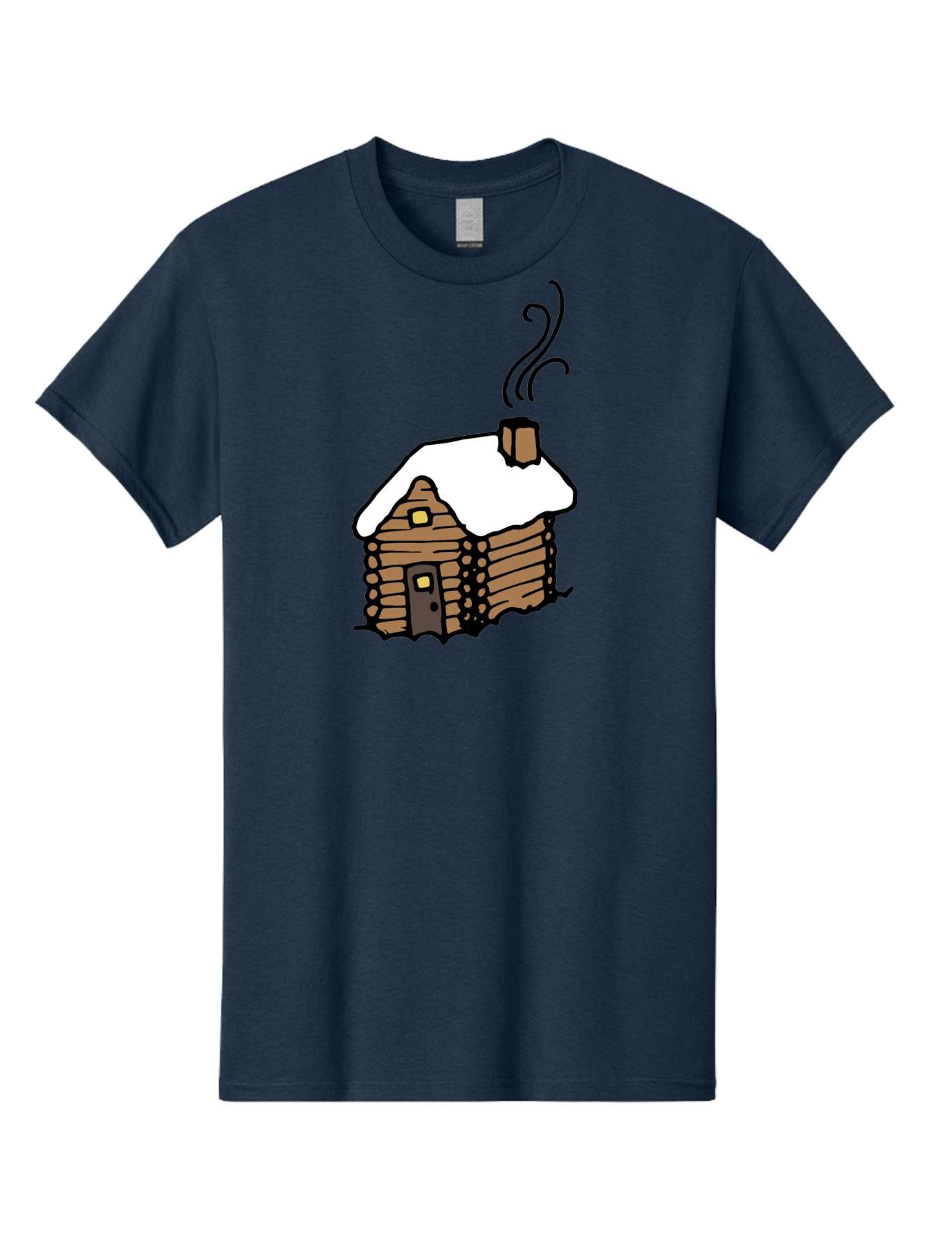 Log-Cabin Men'S Graphic Tee, 100% Cotton, Comfortable Casual Summer Wear, Machine Washable, Cozy Log Cabin, Snow-Covered Roof, Warm Fireplace, Snowy Landscape, Winter Wonderland, Rustic Charm, Cabin In The Woods -  Aaa972 19