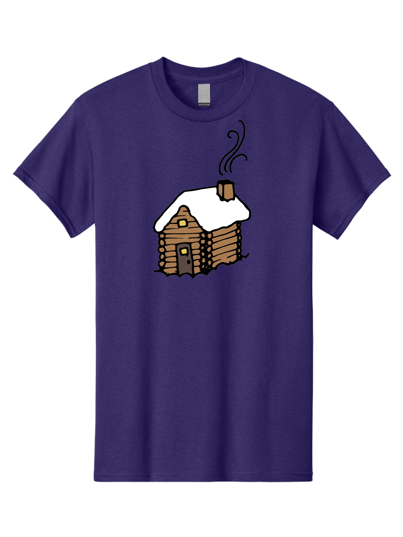 Log-Cabin Men'S Graphic Tee, 100% Cotton, Comfortable Casual Summer Wear, Machine Washable, Cozy Log Cabin, Snow-Covered Roof, Warm Fireplace, Snowy Landscape, Winter Wonderland, Rustic Charm, Cabin In The Woods -  Aaa972 21