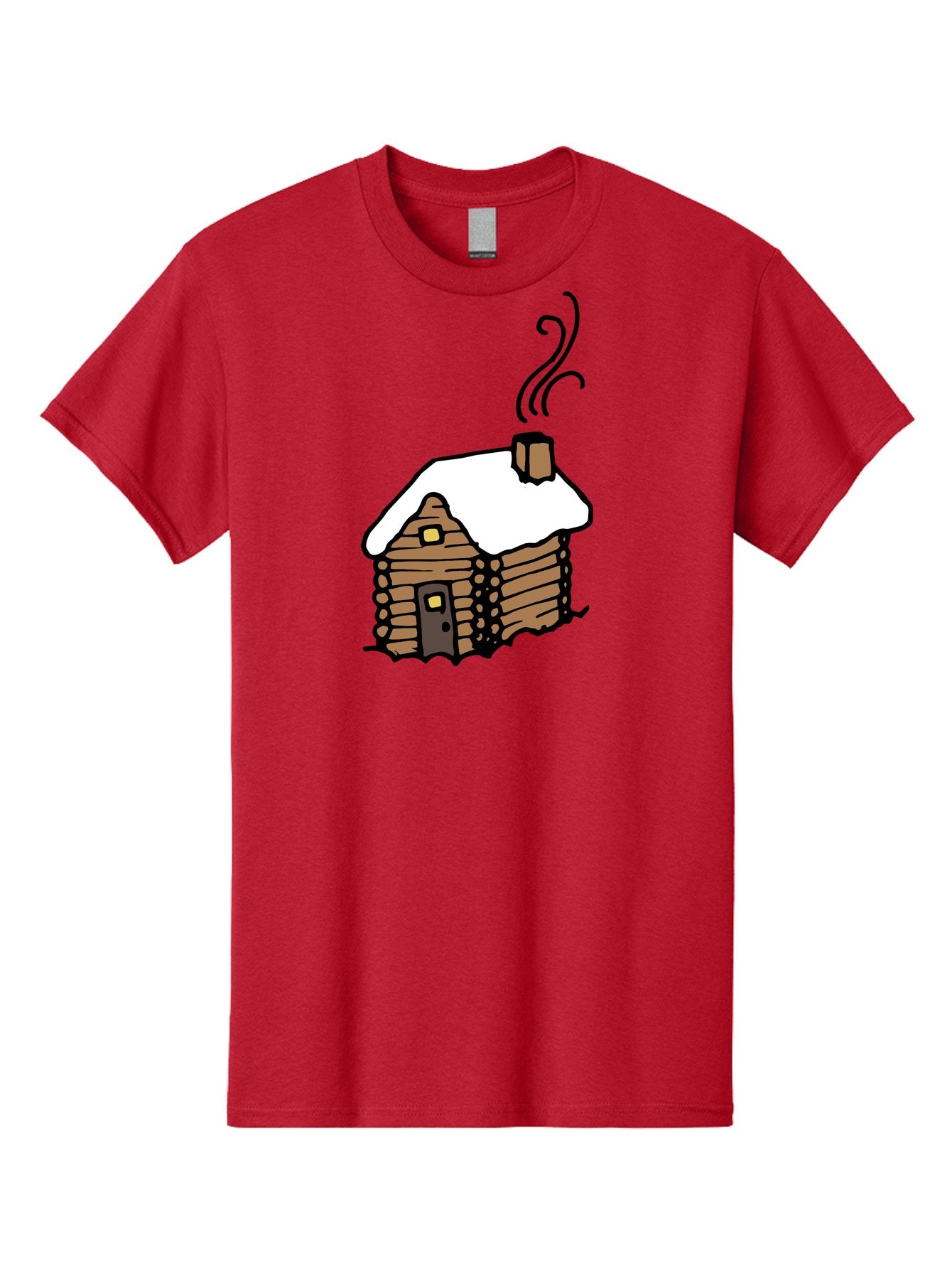 Log-Cabin Men'S Graphic Tee, 100% Cotton, Comfortable Casual Summer Wear, Machine Washable, Cozy Log Cabin, Snow-Covered Roof, Warm Fireplace, Snowy Landscape, Winter Wonderland, Rustic Charm, Cabin In The Woods -  Aaa972 9