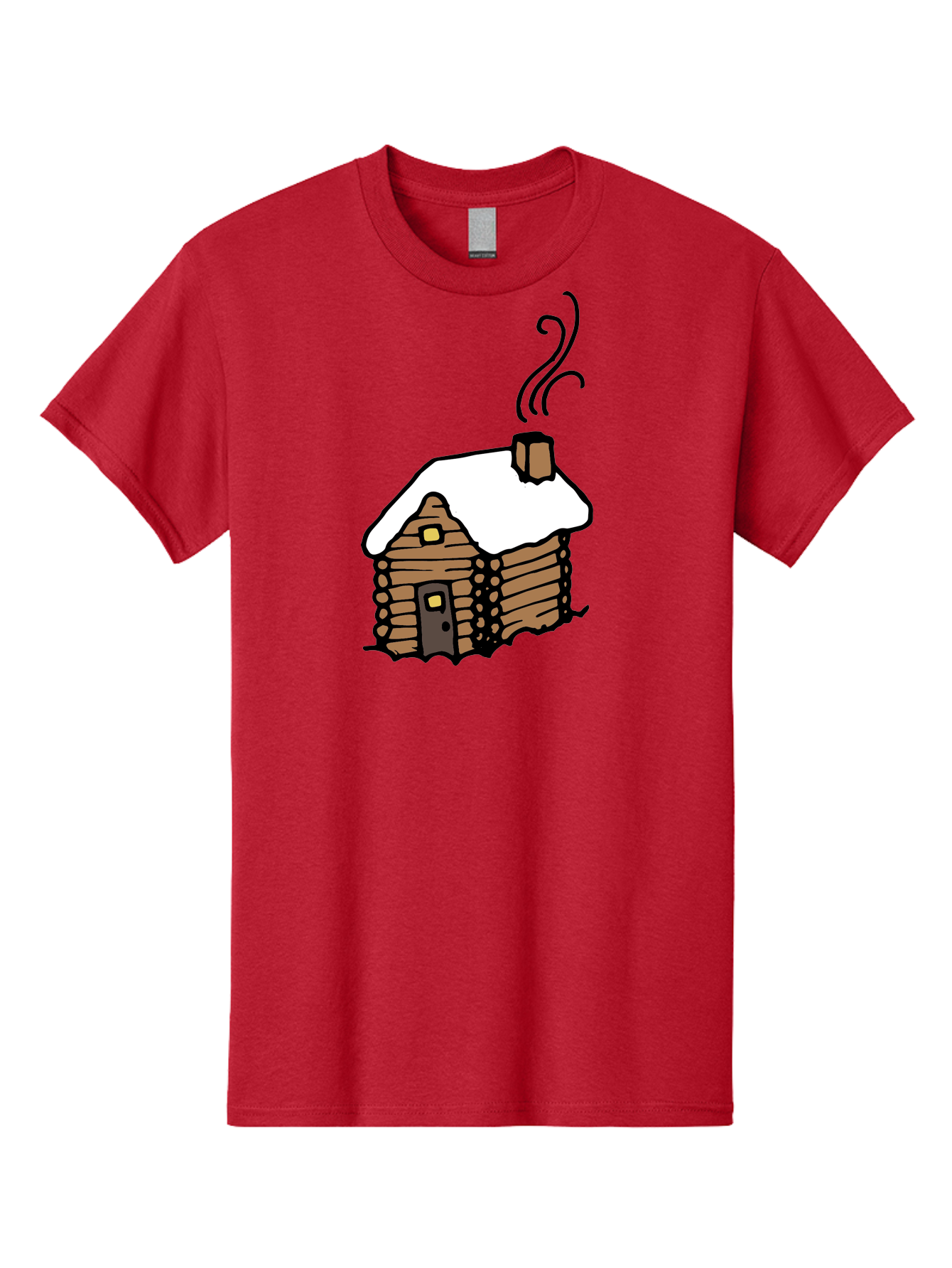 Log-Cabin Men'S Graphic Tee, 100% Cotton, Comfortable Casual Summer Wear, Machine Washable, Cozy Log Cabin, Snow-Covered Roof, Warm Fireplace, Snowy Landscape, Winter Wonderland, Rustic Charm, Cabin In The Woods -  Aaa972 23