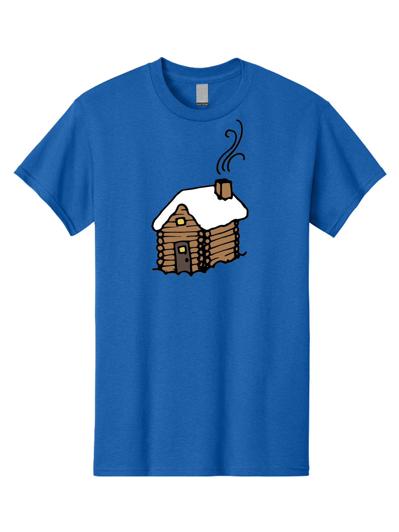 Log-Cabin Men'S Graphic Tee, 100% Cotton, Comfortable Casual Summer Wear, Machine Washable, Cozy Log Cabin, Snow-Covered Roof, Warm Fireplace, Snowy Landscape, Winter Wonderland, Rustic Charm, Cabin In The Woods -  Aaa972 25