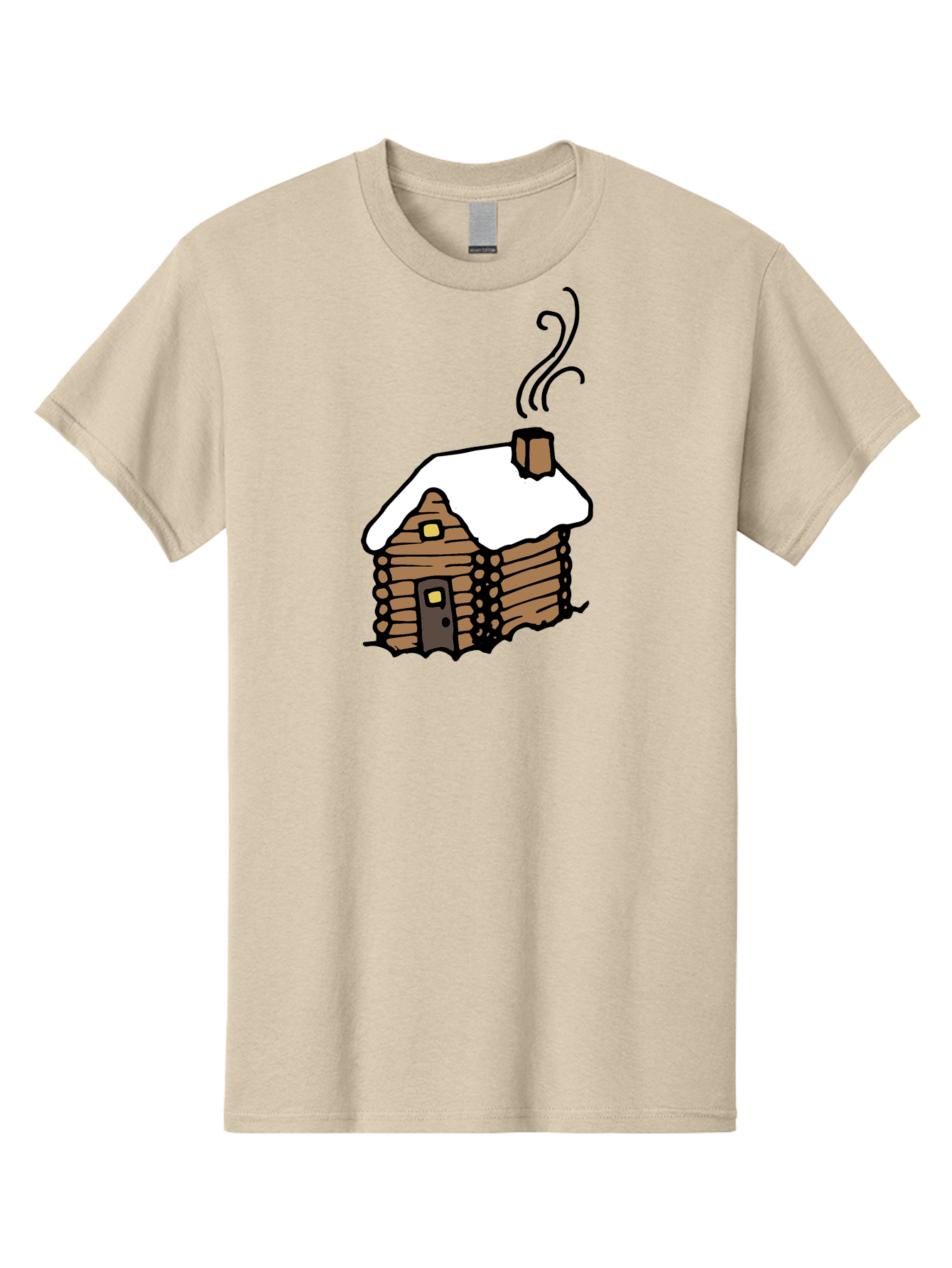 Log-Cabin Men'S Graphic Tee, 100% Cotton, Comfortable Casual Summer Wear, Machine Washable, Cozy Log Cabin, Snow-Covered Roof, Warm Fireplace, Snowy Landscape, Winter Wonderland, Rustic Charm, Cabin In The Woods -  Aaa972 27