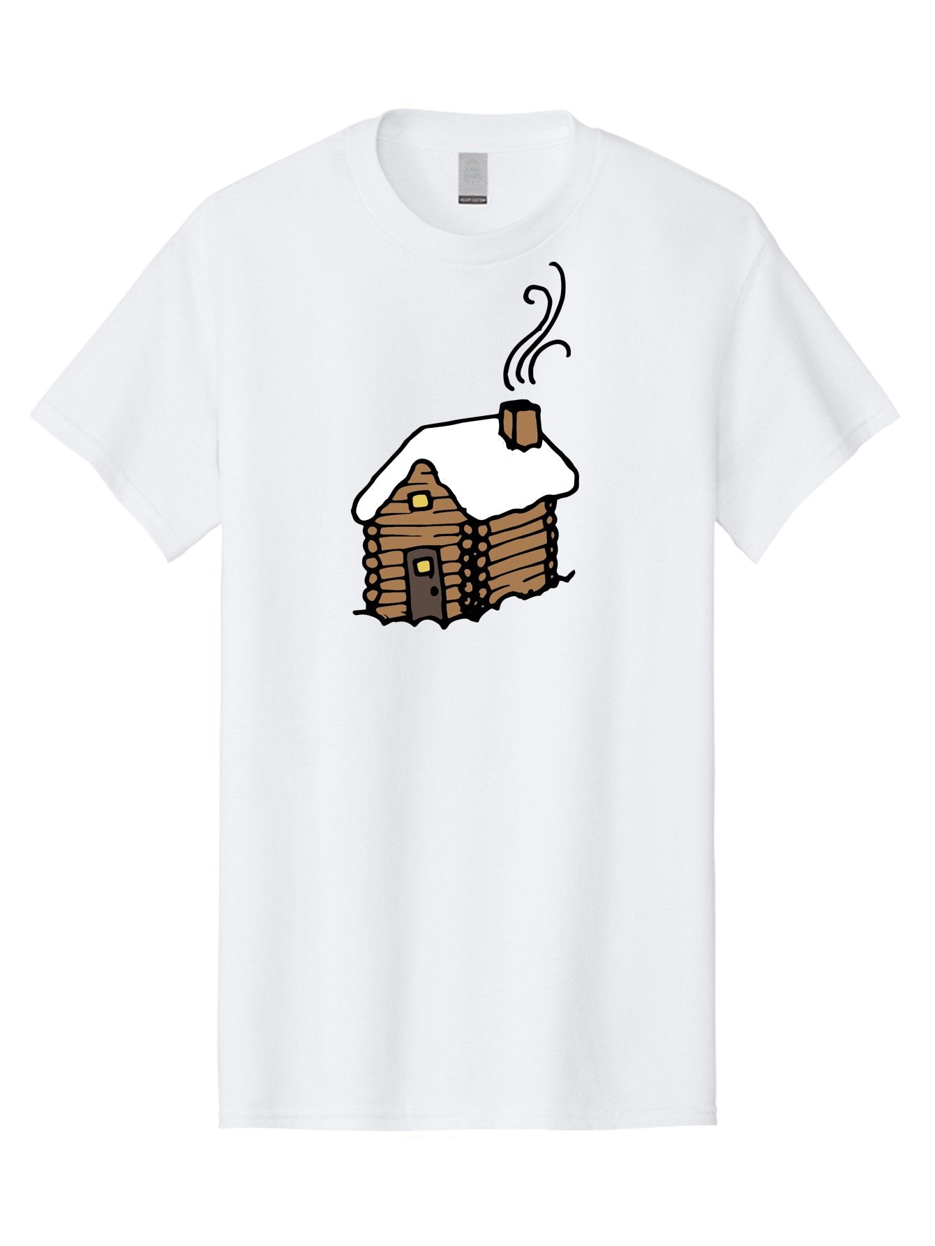 Log-Cabin Men'S Graphic Tee, 100% Cotton, Comfortable Casual Summer Wear, Machine Washable, Cozy Log Cabin, Snow-Covered Roof, Warm Fireplace, Snowy Landscape, Winter Wonderland, Rustic Charm, Cabin In The Woods -  Aaa972 6